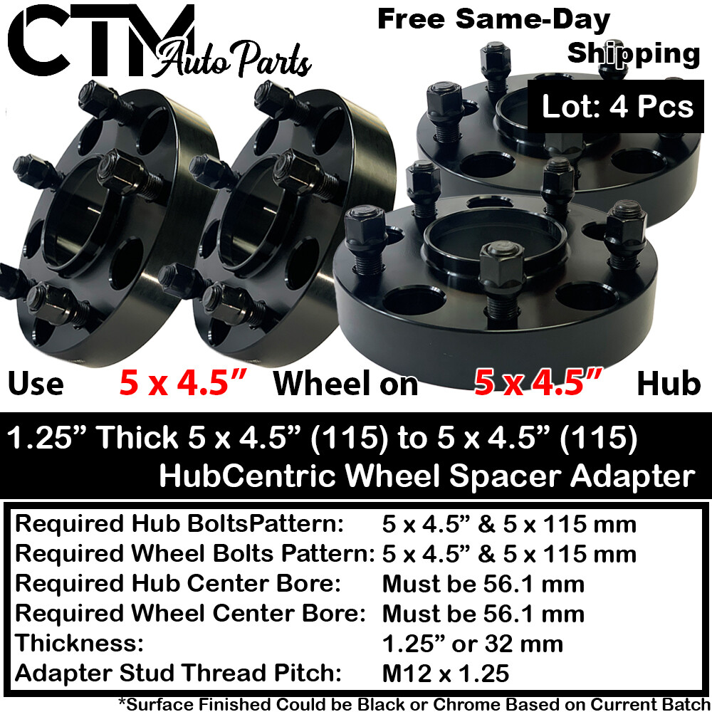 4x 1.25″ 5×4.5″ 56.1 Bore Hubcentric Wheel Adapter Spacer Fit Subaru WRX/Outback