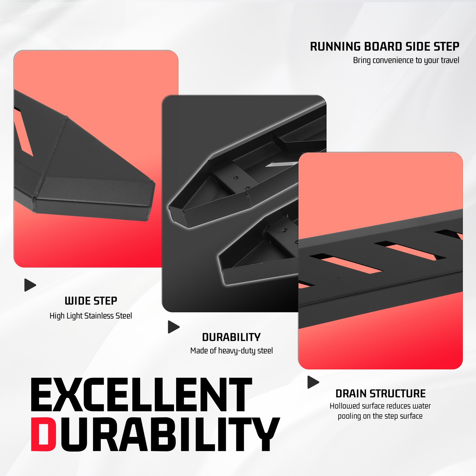 Running Boards Side Steps Nerf Bar For 2024-2026 Tesla Cybertruck 2Pcs