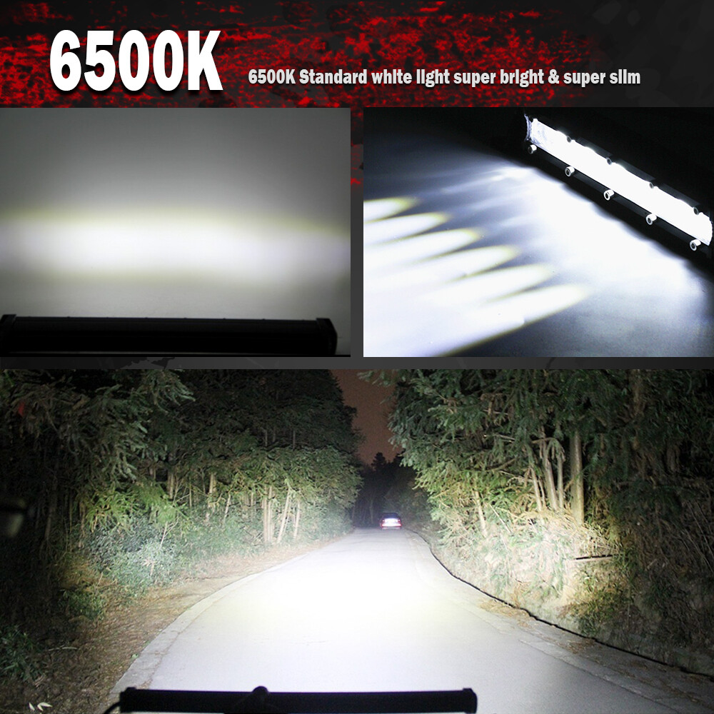 Slim Single Row 7″ 14″ 20″ 26 32 38 44 50 LED Light Bar Off Road Driving ATV SUV