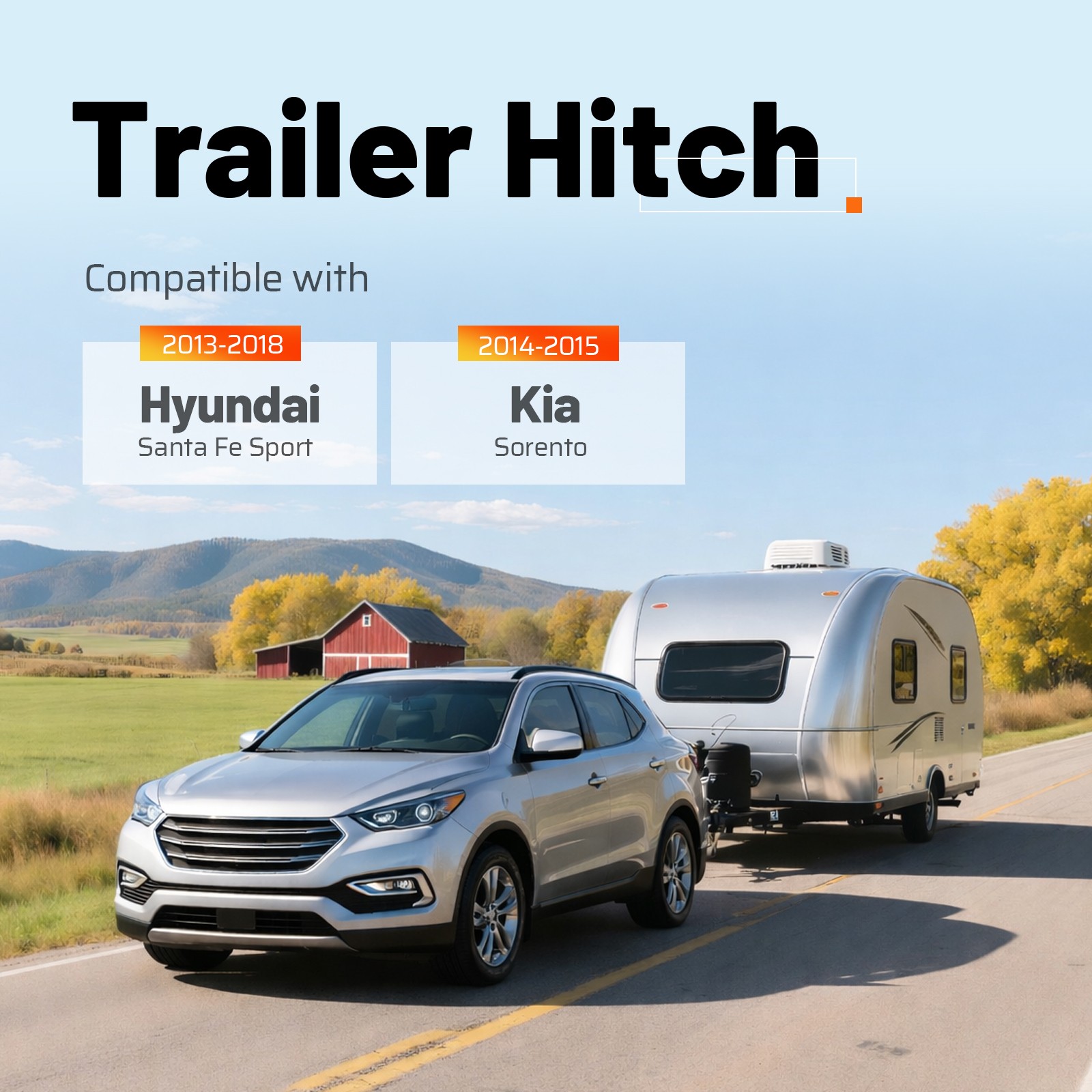 Class 3 Trailer Hitch Tow Receiver 2″ For Kia Sorento/Santa Fe Sport 13 14 15-18