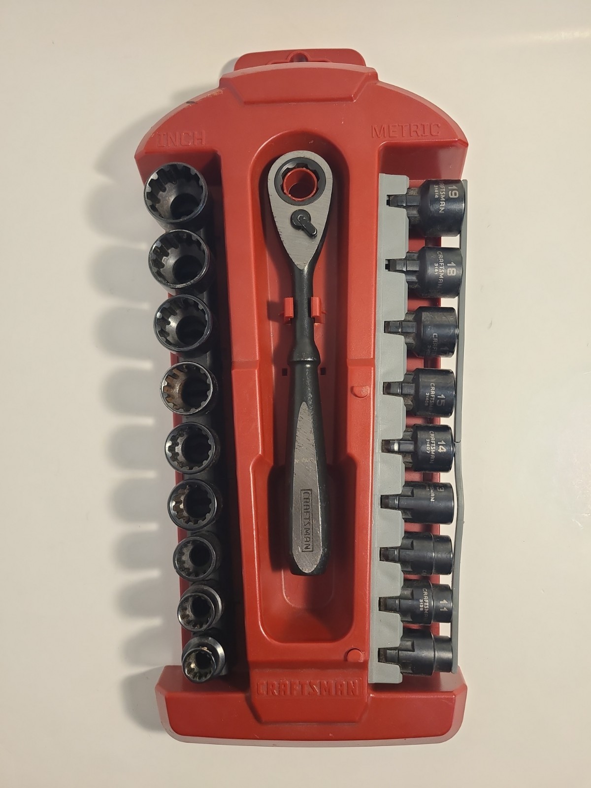 Craftsman Metric & SAE Max Axess Socket Set, Pass Through, 19pc 31088