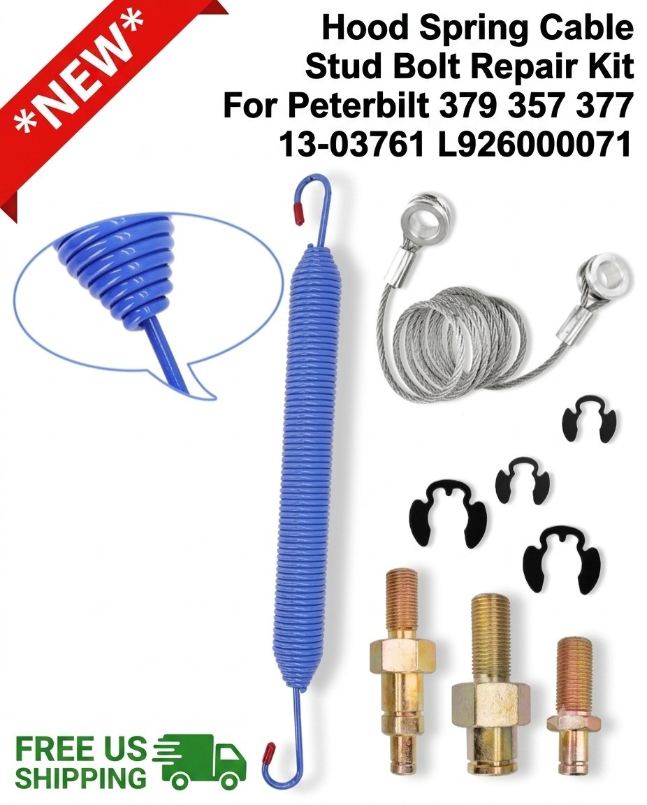 Hood Spring Cable Stud Bolt Repair Kit Peterbilt 379 357 377 13-03761 L926000071
