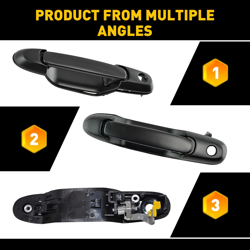 Front RH for 98-03 Toyota Sienna Passenger Side Black Exterior Outer Door Handle