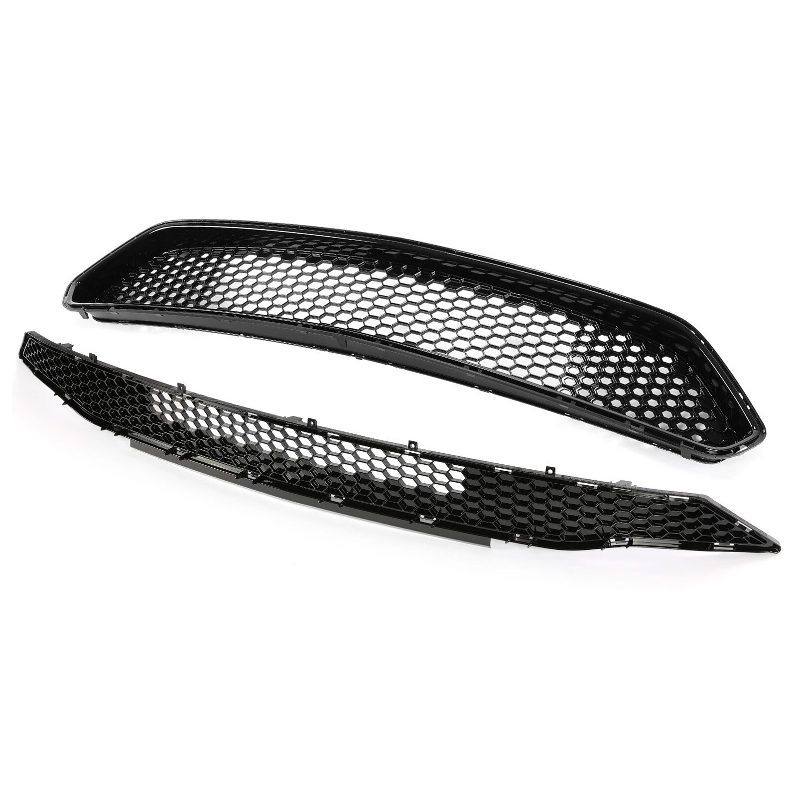For 2018-2022 Ford Mustang Front Upper + Lower Grille Black Honeycomb Mesh