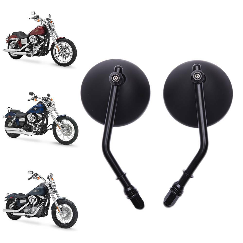 2x Motorcycle Round Rearview Mirrors For Harley Davidson Heritage Softail Fatboy