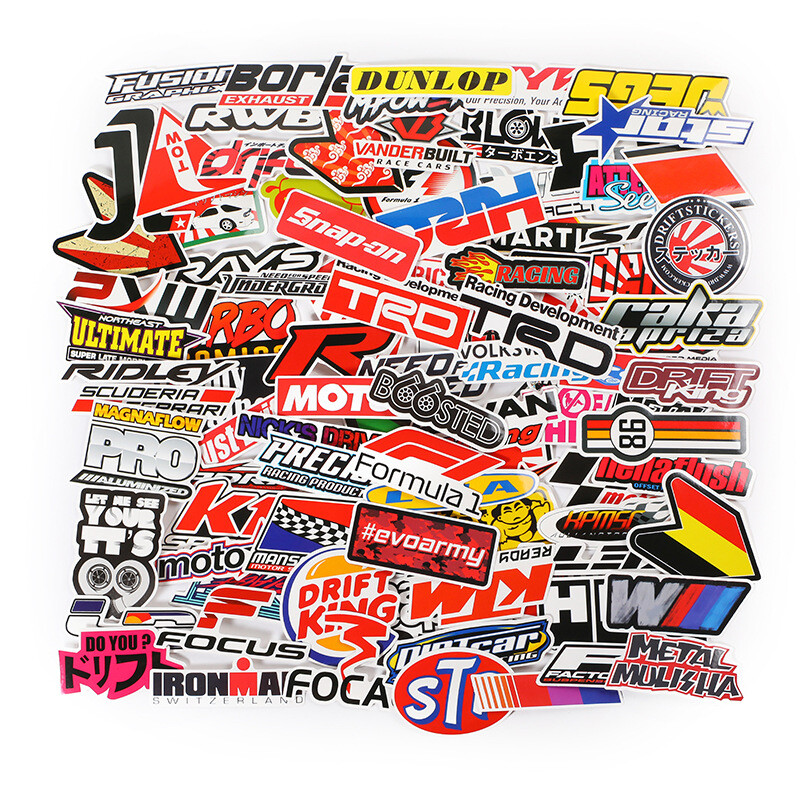 Assortment Set Lot of 100 Racing Decals Stickers NHRA US FREE SHIPPING RANDOM