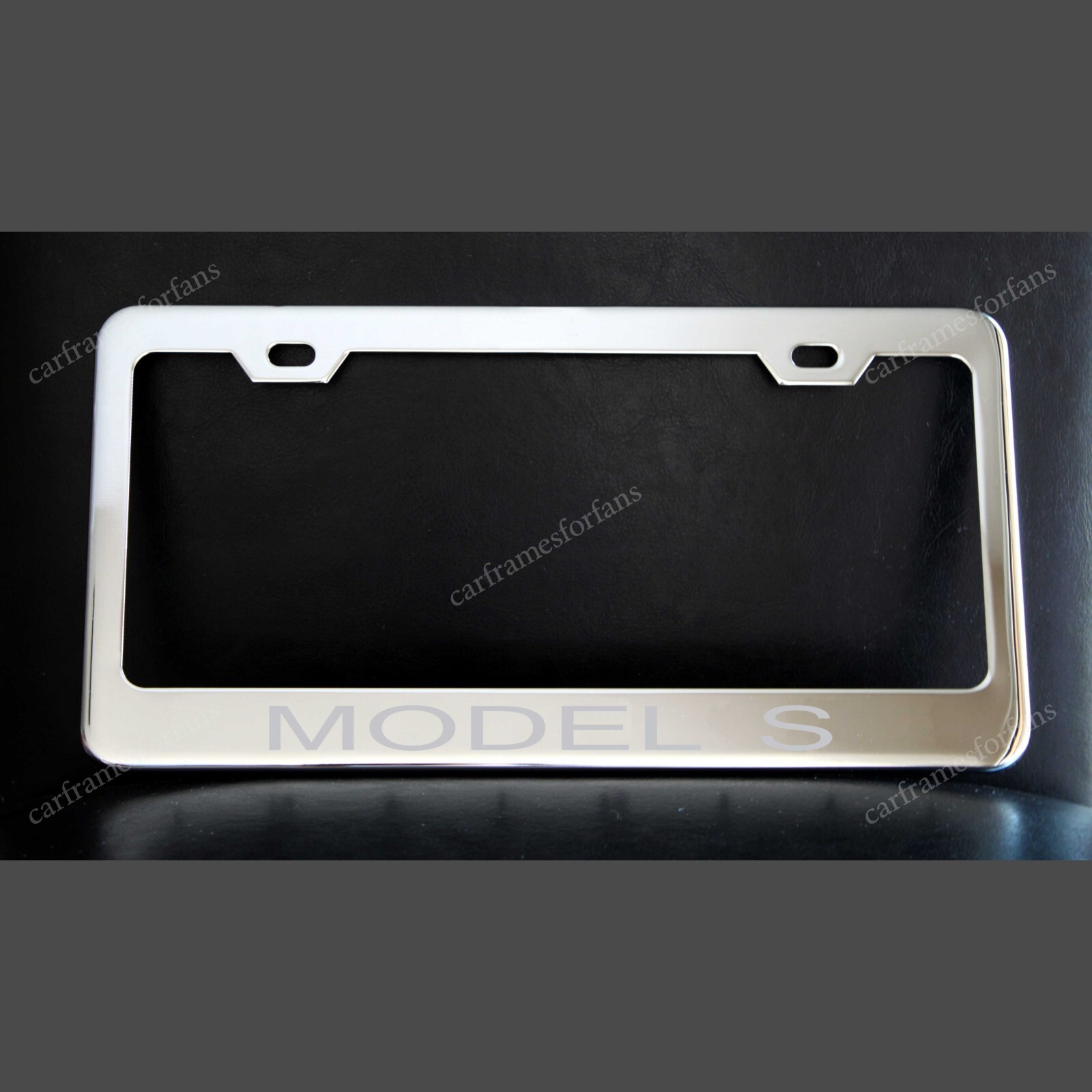 TESLA MODEL S License Plate Frame, Custom Made of Chrome Plated Metal