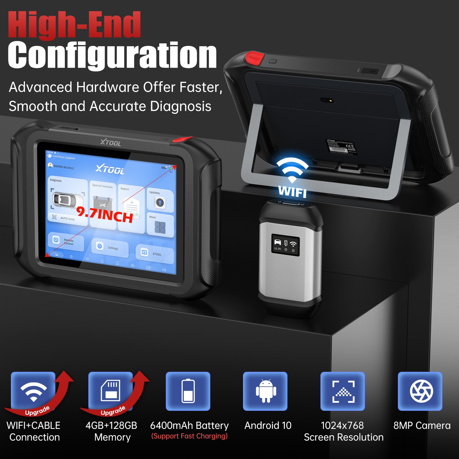 ✅XTOOL D9S PRO Auto Diagnostic Scanner Tool ECU Key Programming 45+ Services