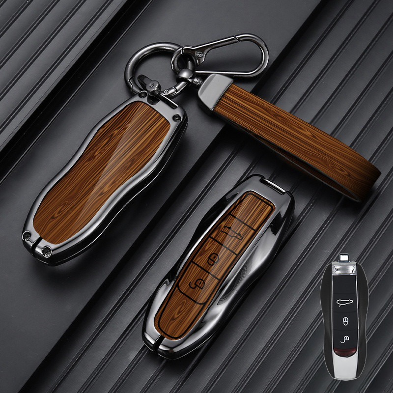 For Porsche Cayenne 911 Panamera Macan Aluminum Alloy ABS Car Key Fob Cover Case
