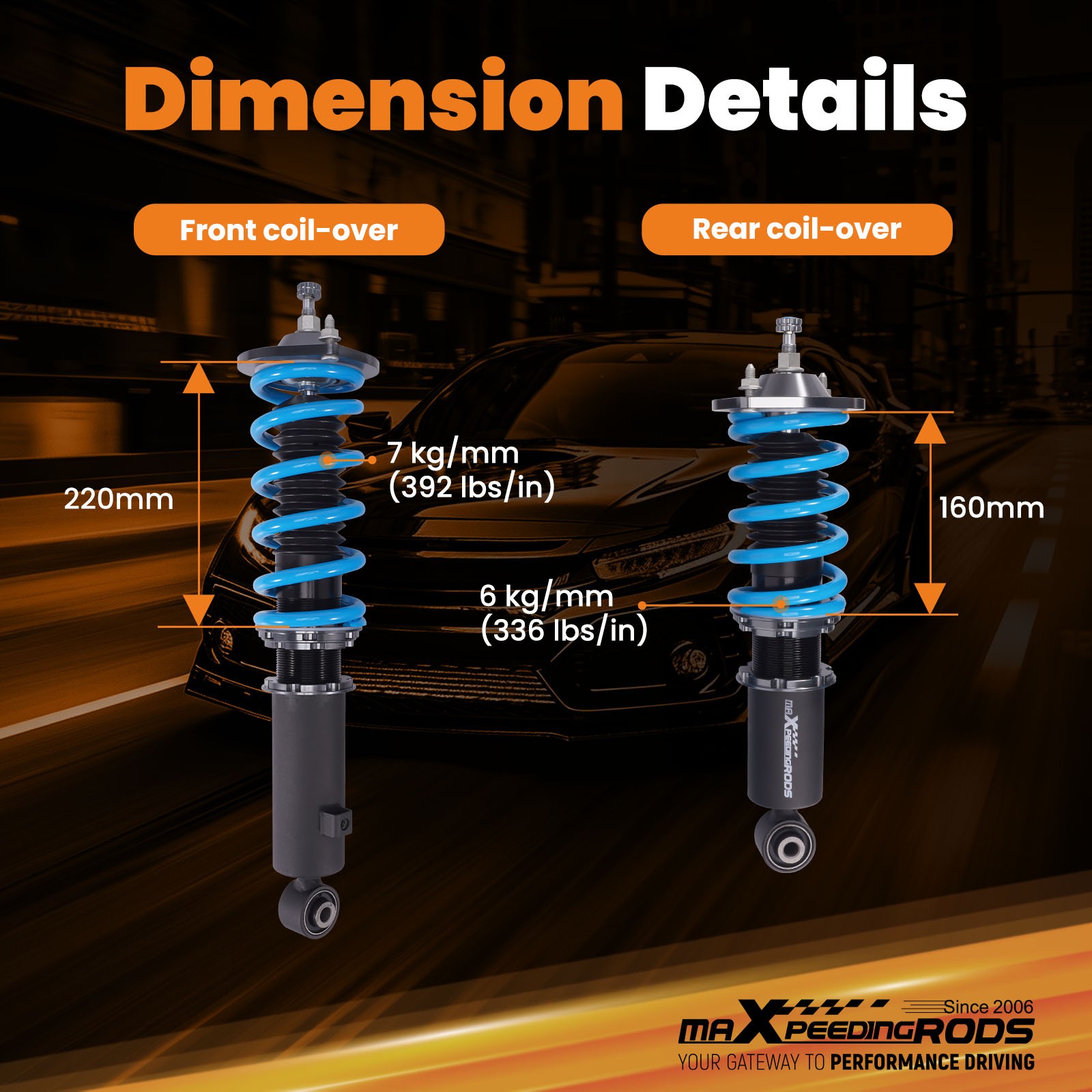MaXpeedingrods 24 Ways Damper Coilovers Suspension Set For Mazda Miata MX5 NA NB
