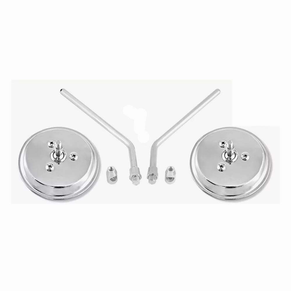 CHROME MOTORCYCLE ROUND REARVIEW SIDE MIRRORS 10MM UNIVERSAL FOR HONDA Kawasaki