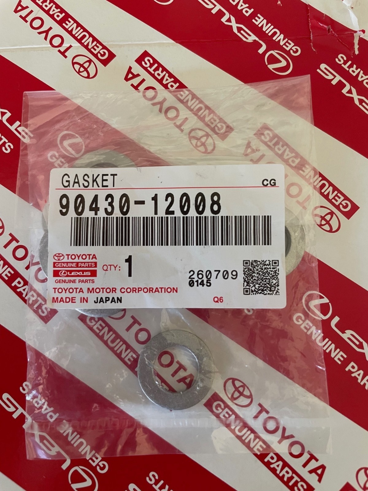 1 pc Genuine Toyota Lexus Scion 90430-12008 Auto. Transmission Drain Plug Seal