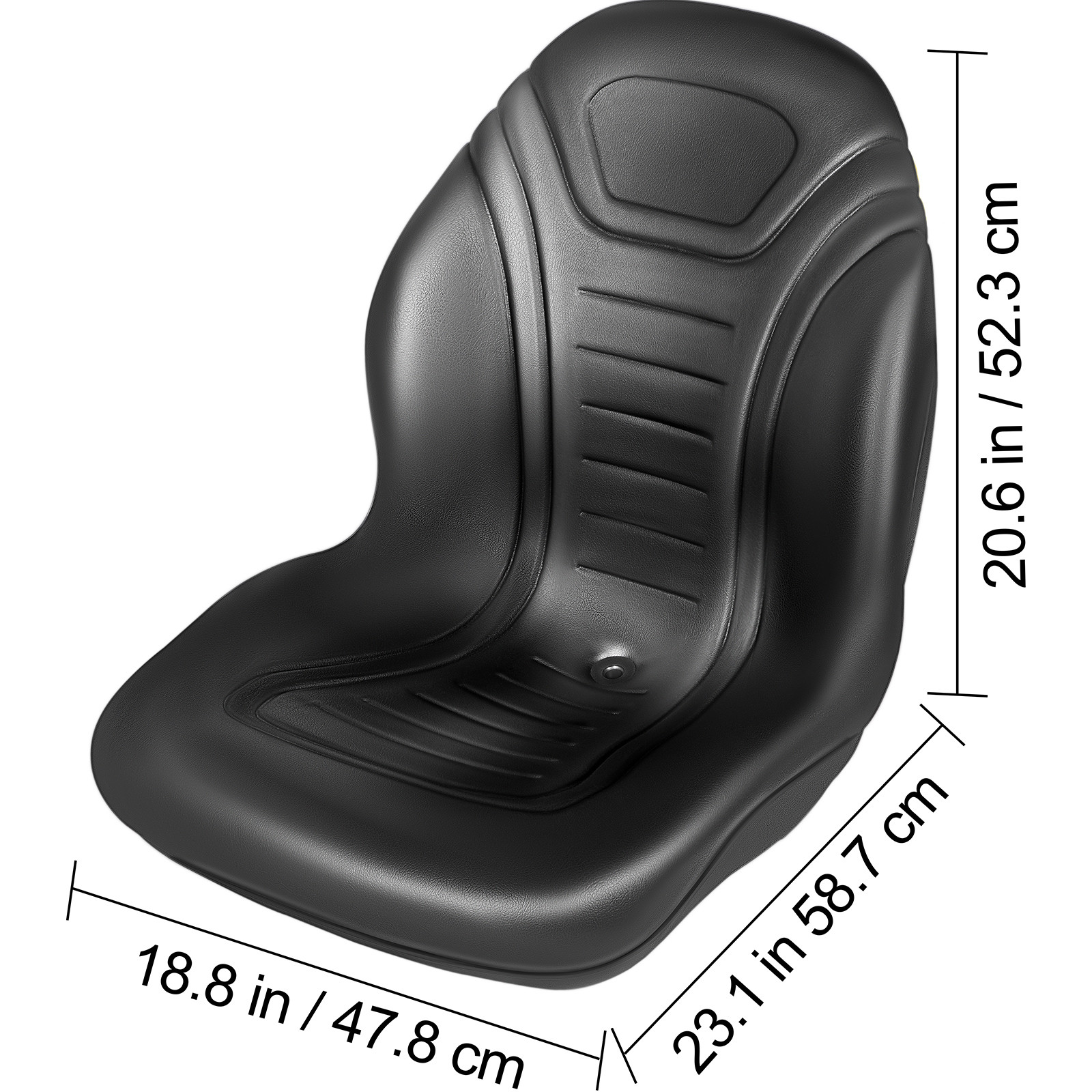 VEVOR Tractor Seat High Back Mower Seat Black Vinyl Forklift Drain Hole Pair