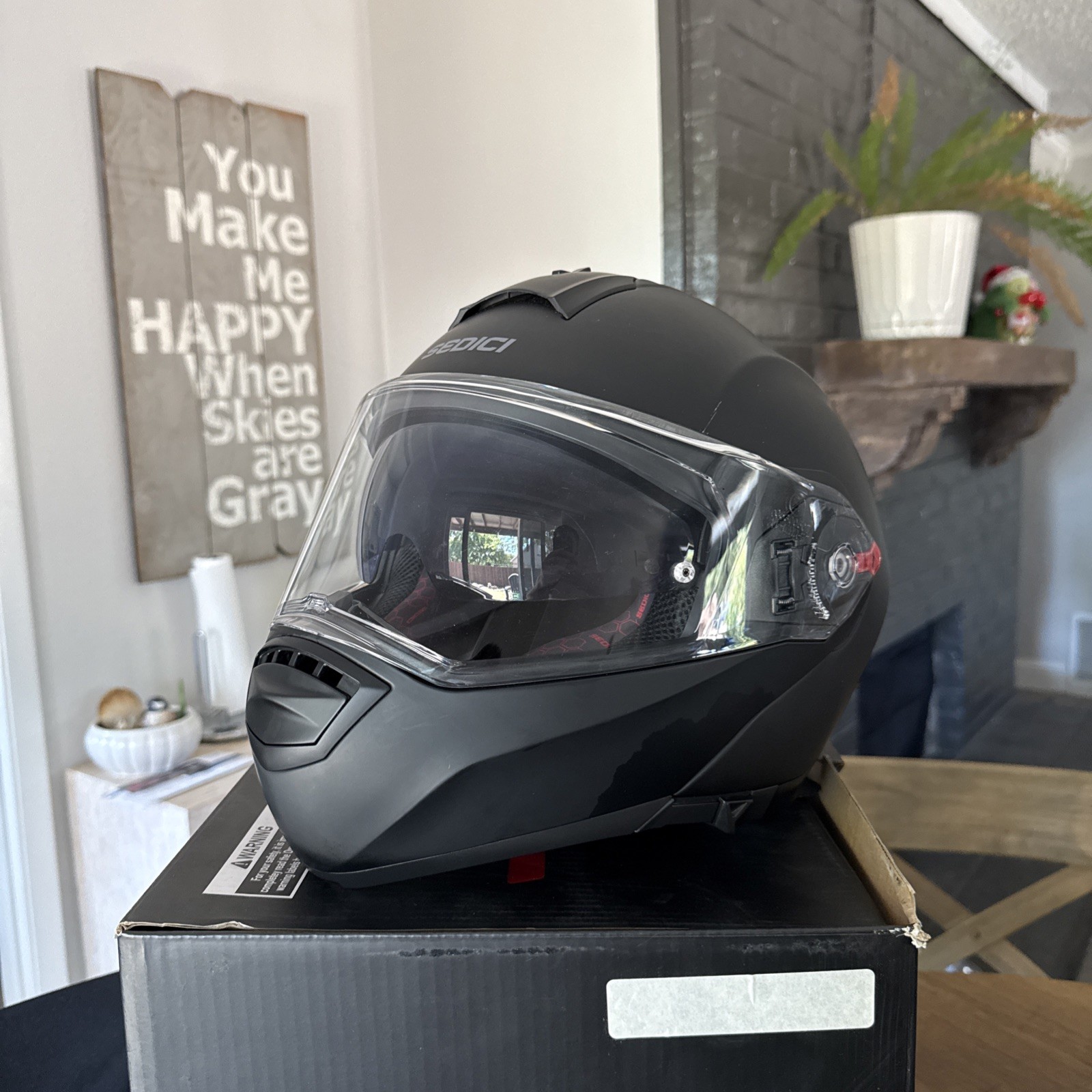 Sedici Sistema 2 Matte Black Motorcycle Helmet, L