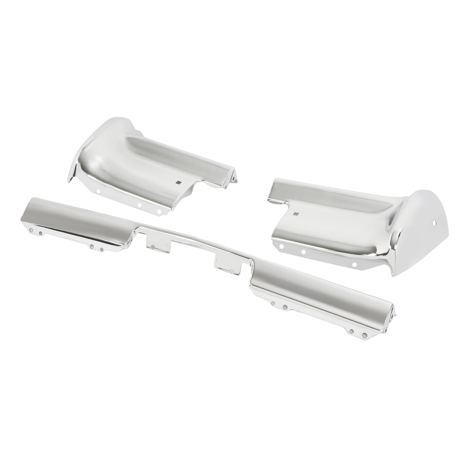 3 PCS Triple Set Rear Bumper Plated Panel Chrome For Chevrolet Impala 1964