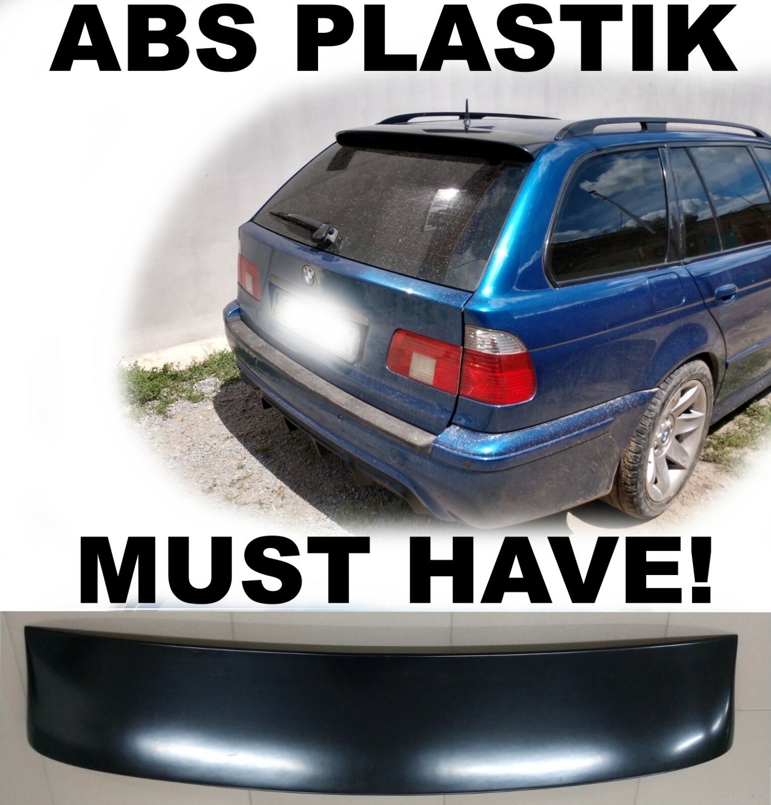 Fits BMW E39 wagon Rear Roof Wing Spoiler lip