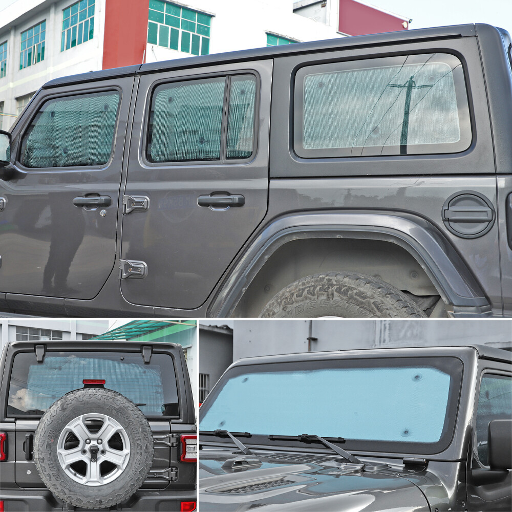 8x Window Shade Windshield Sun Visor Accessories For Jeep Wrangler JL 4DR 2018+