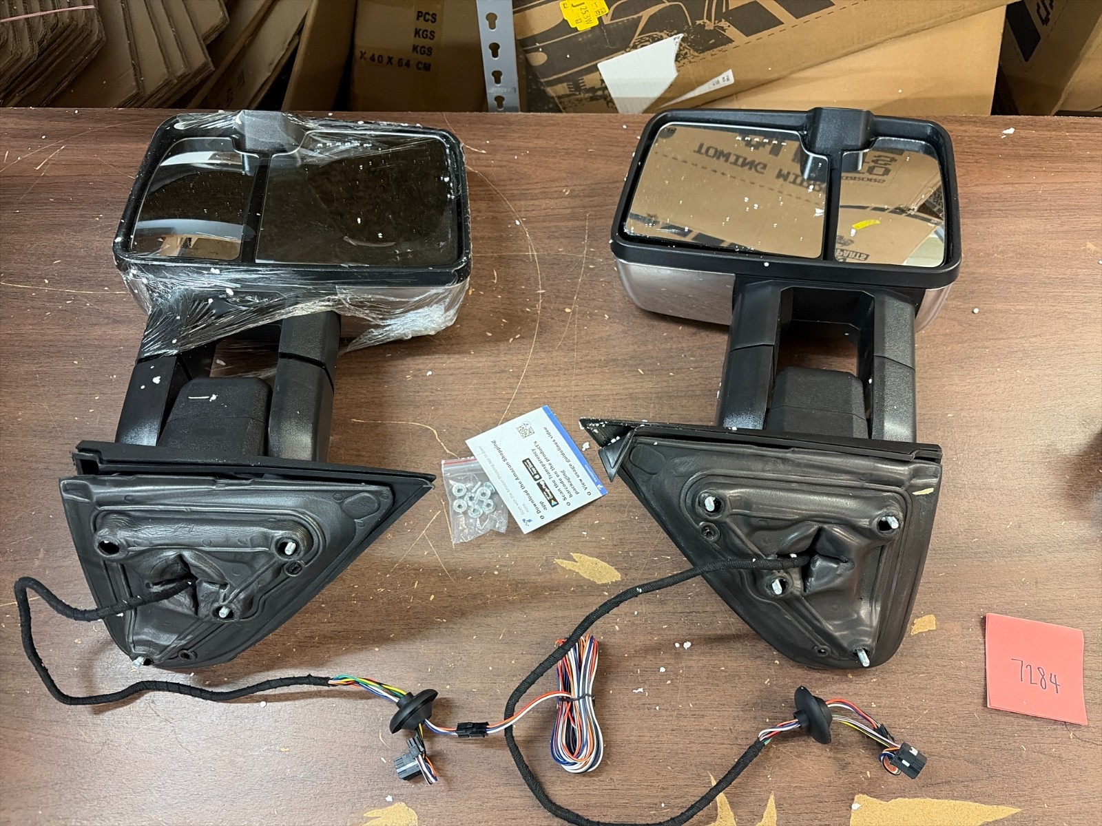 USED Power Heated Chrome Tow Mirrors For 2014-2019 Chevy Silverado GMC Sierra