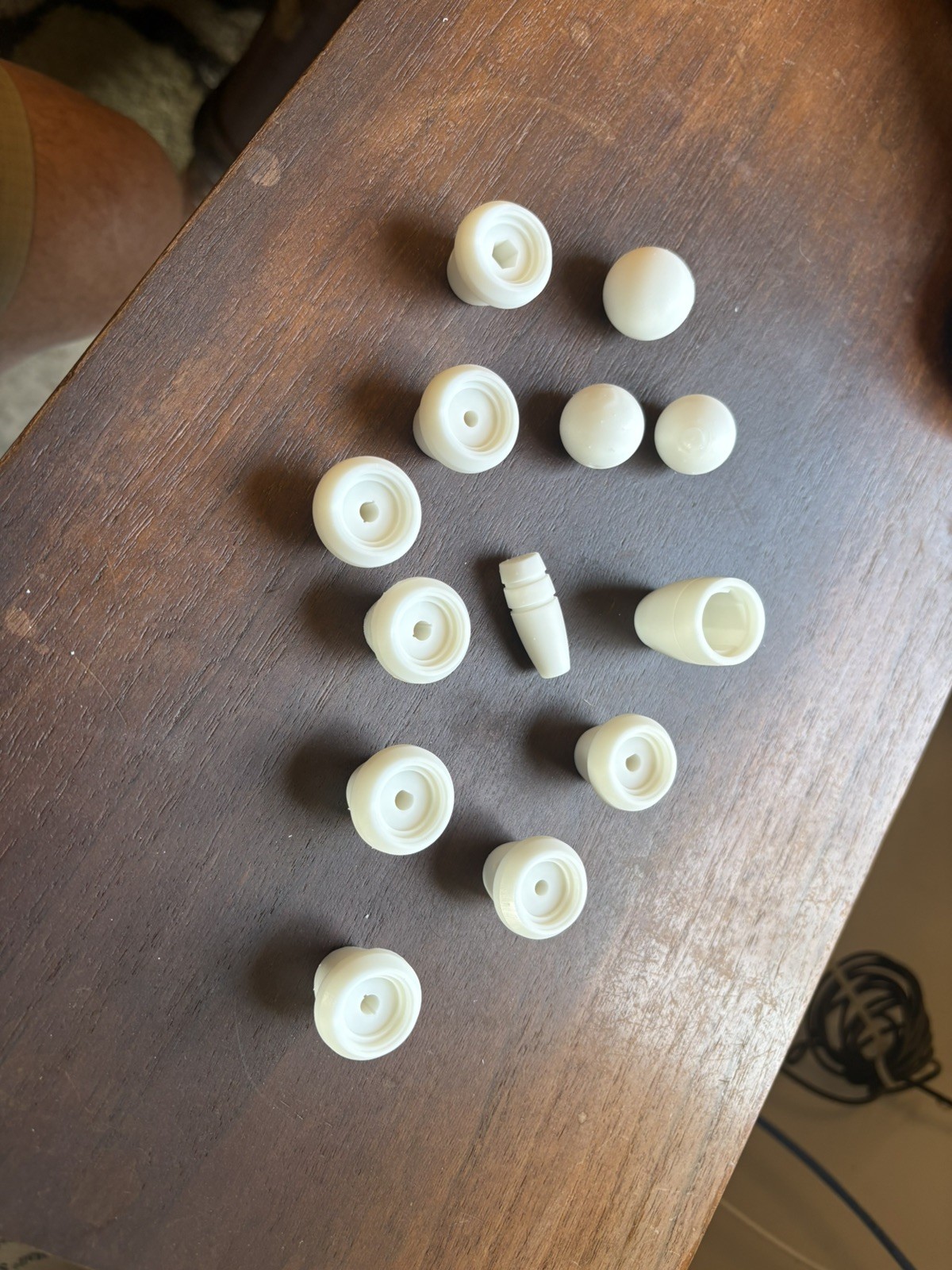 1956 Pontiac Dash Knobs, 3D Printed in White Plastic, Set Of 13