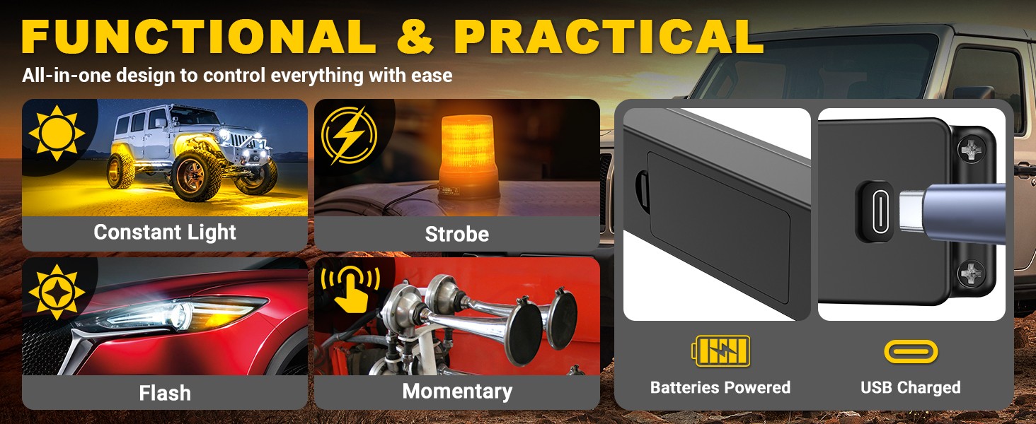 6 Gang Wireless Switch Panel,12V 80A Circuit Control Relay System Pods for Truck