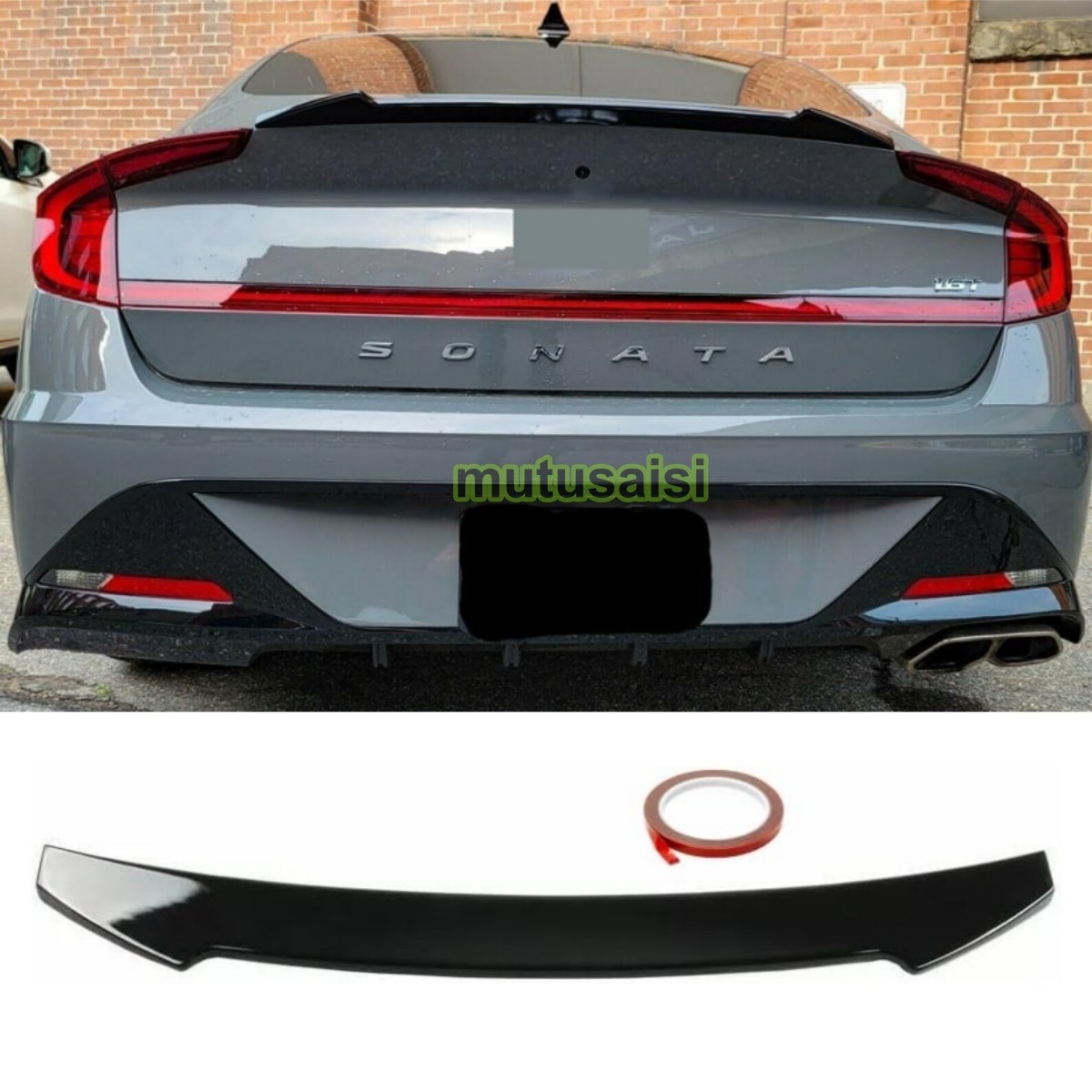 Glossy Black For 2020-2023 Hyundai Sonata Rear Trunk Spoiler Wing Lip “V Style”