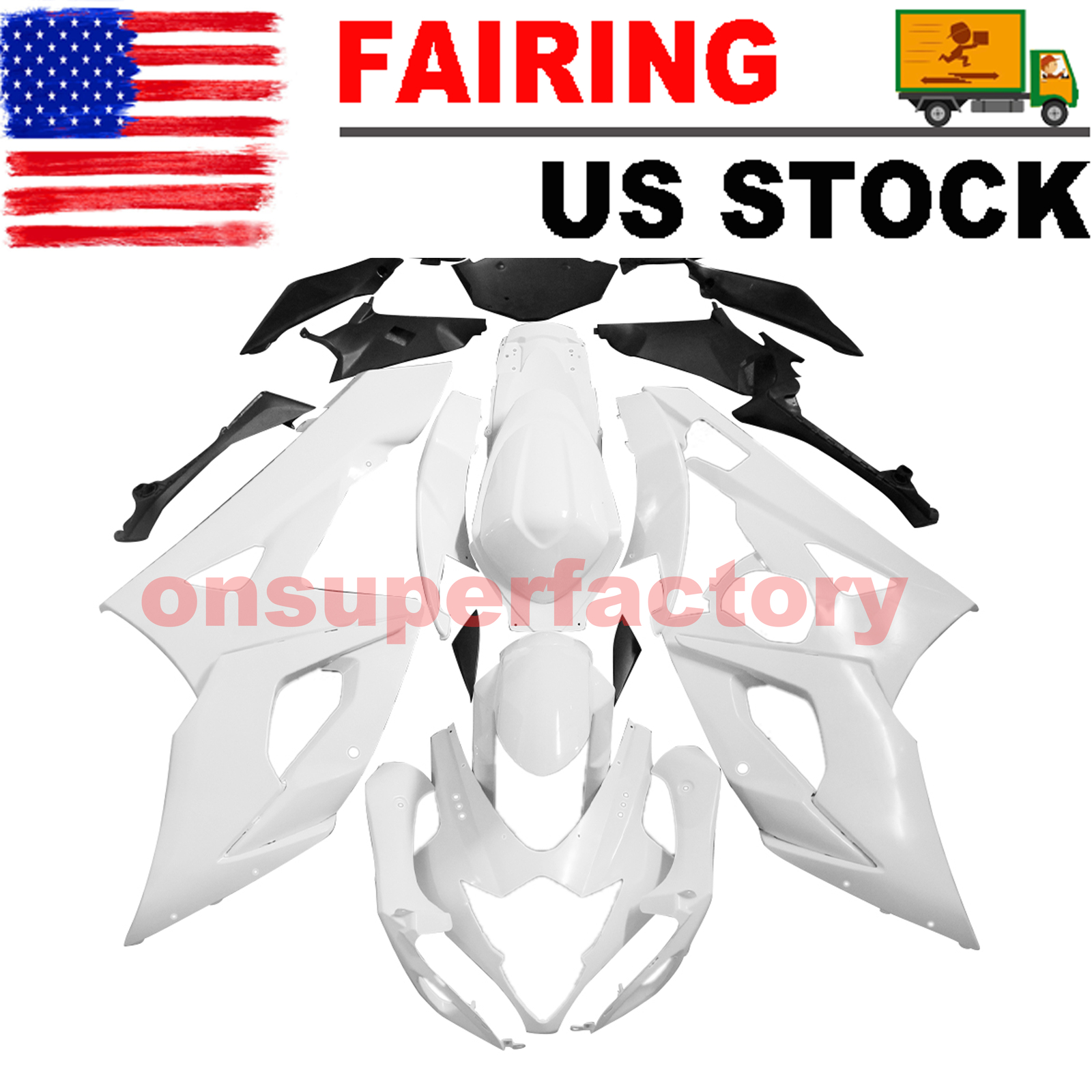 Unpainted White ABS Injection Fairing Kit For Suzuki GSXR1000 K5 2005-2006 05 06
