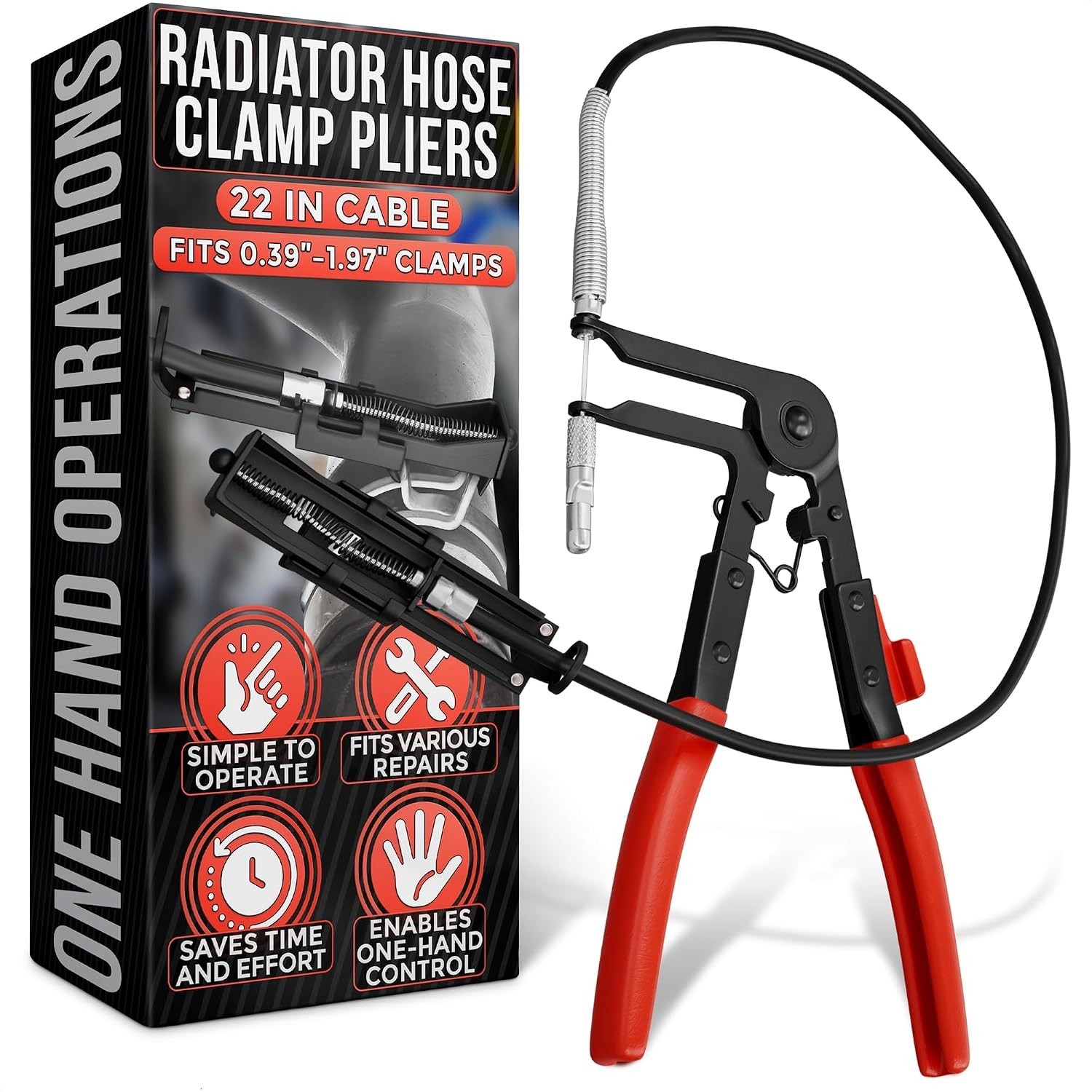 Versatile Radiator Hose Clamp Pliers, Fits 0.39″-1.97″ Clamps, Carbon Steel
