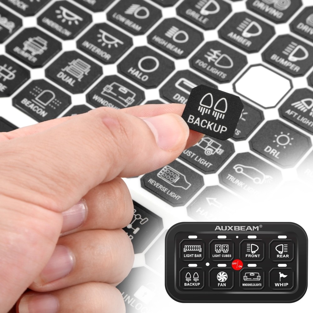 Auxbeam 120Pcs Switch Panel Sticker For BA80,GA80,BB80,GB80,BC60,GC60,AR-800 US