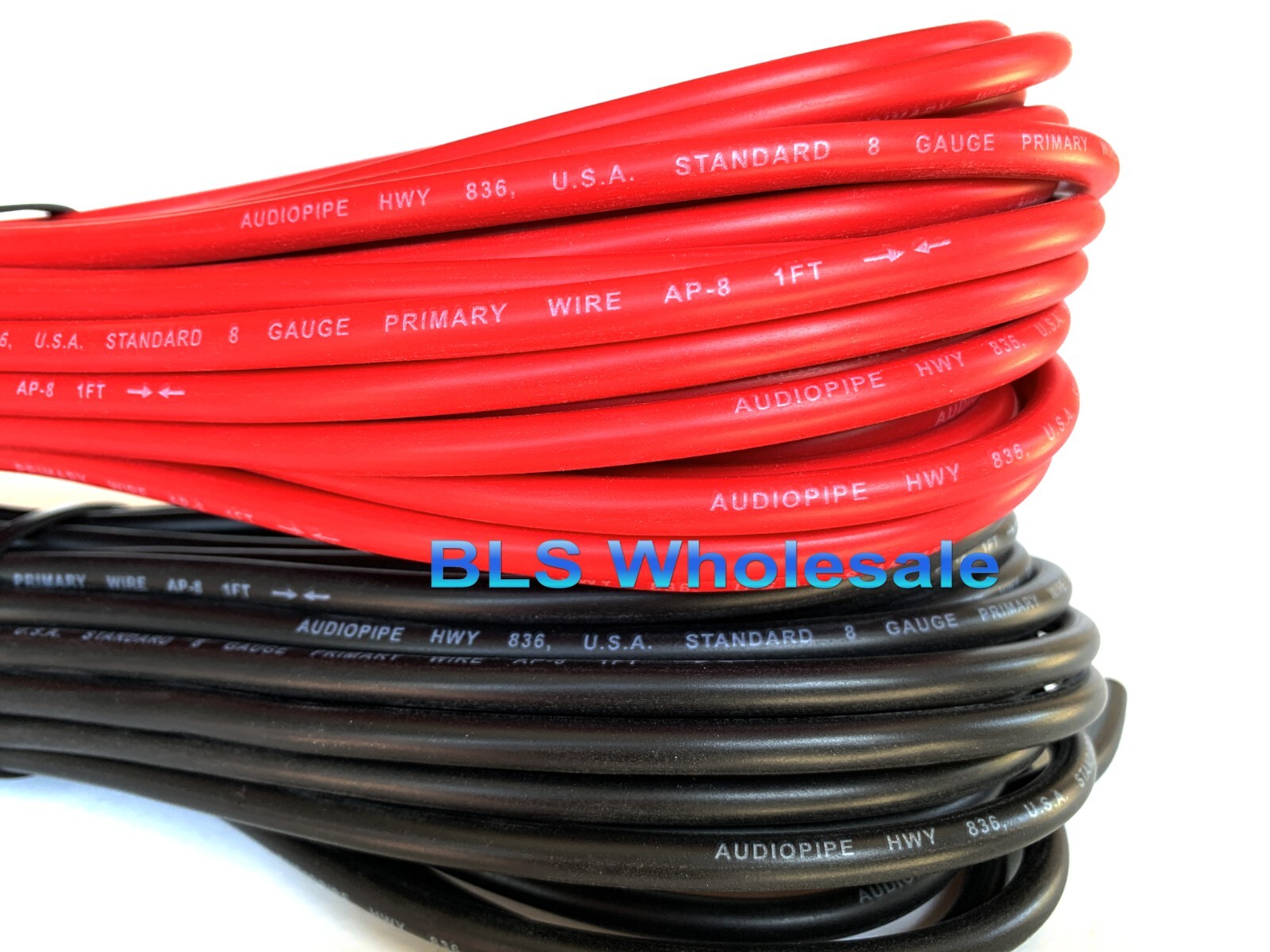 25ft Each Red & Black 8 Gauge Power Wires Car Auto Primary Wire Cable Wiring