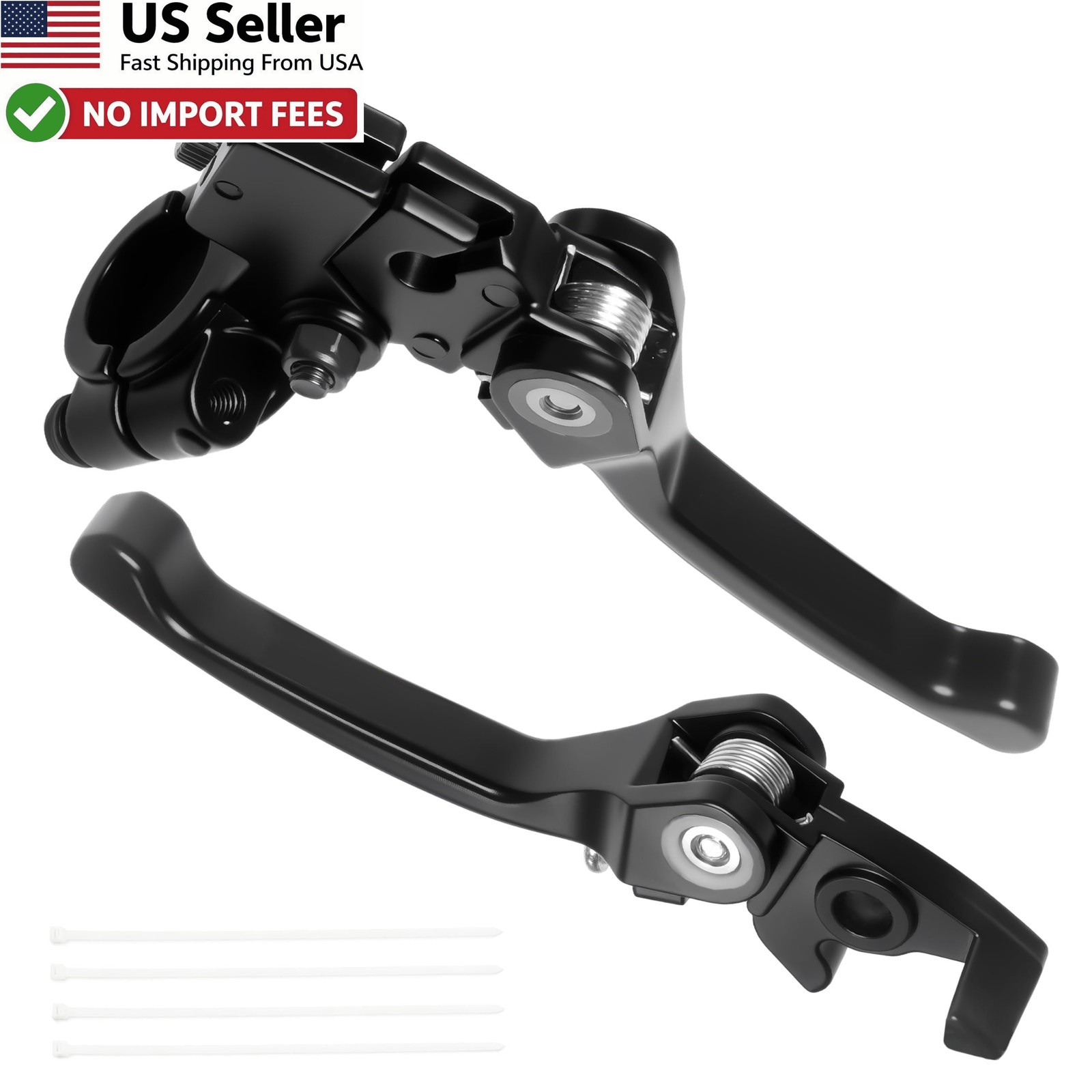 7/8″ 22mm Folding Clutch Brake Levers Black Aluminum 110cc 125cc Dirt Pit Bike