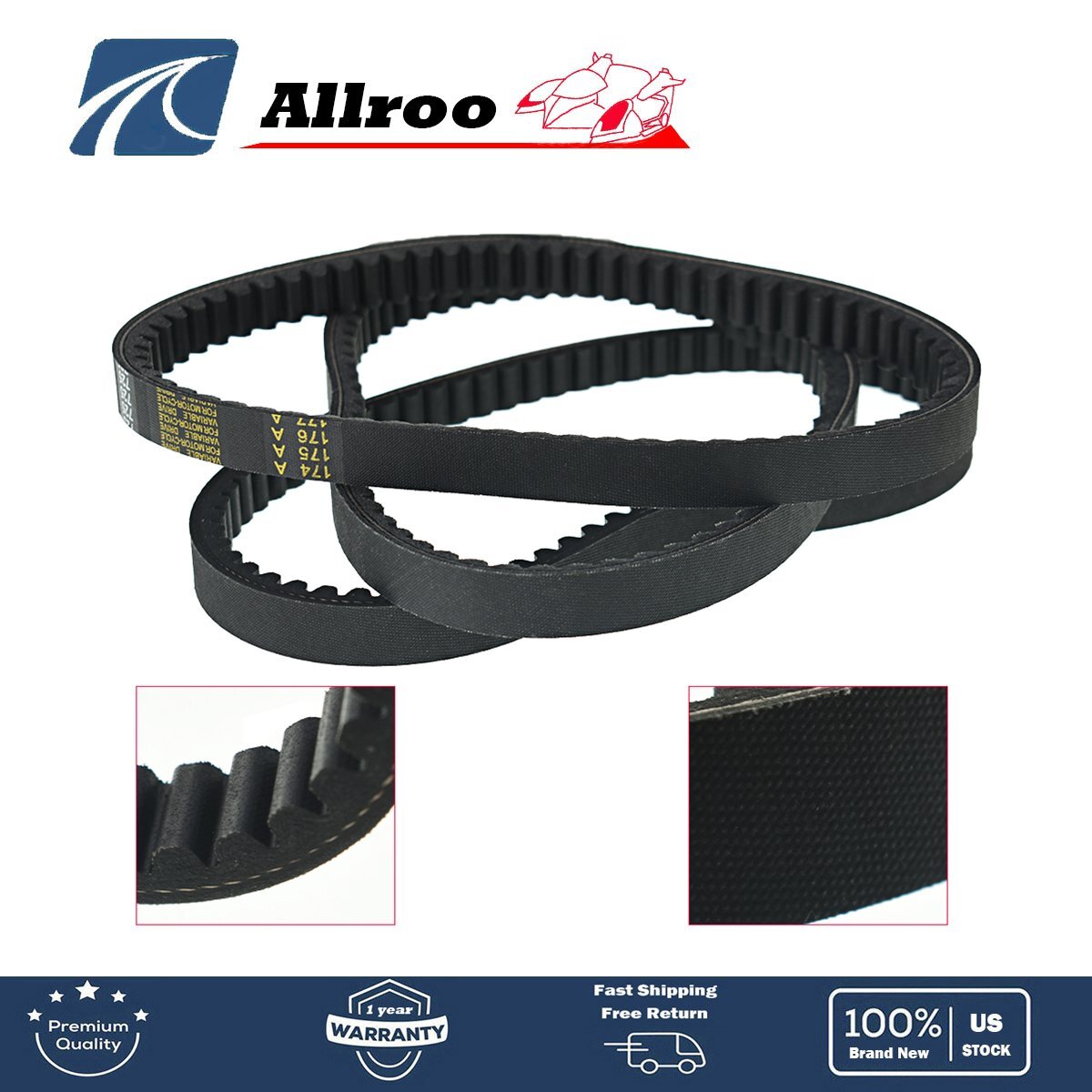 3X Go Kart Drive 725 Belt For 30 Series Torque Converter Clutch Set Assymetrical