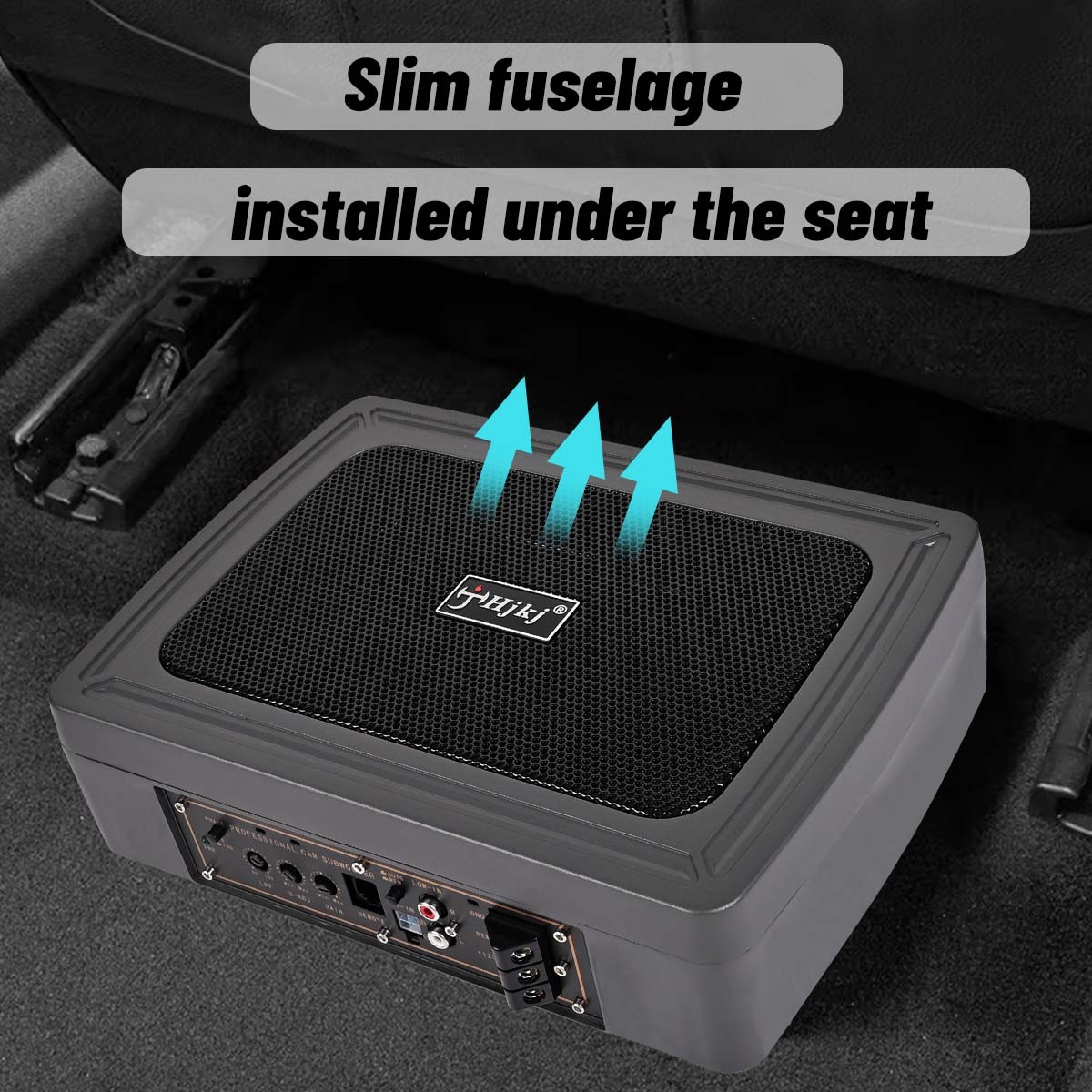 1200W Car Subwoofer Active Underseat Bass Box Audio Speaker Amplifier +Cables US