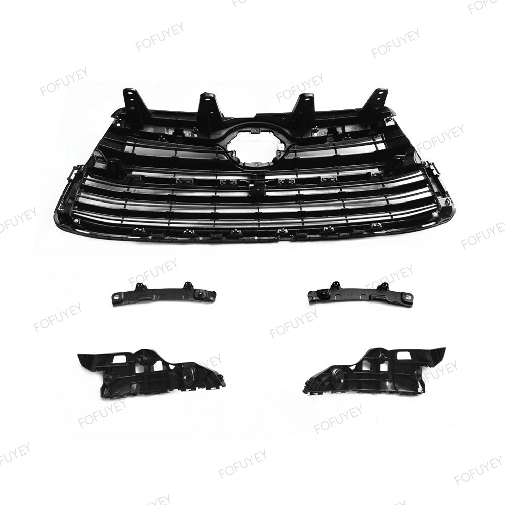 w/4 Bumper Bracket For Toyota Highlander 2014-16 Front Upper Chrome Grille Grill