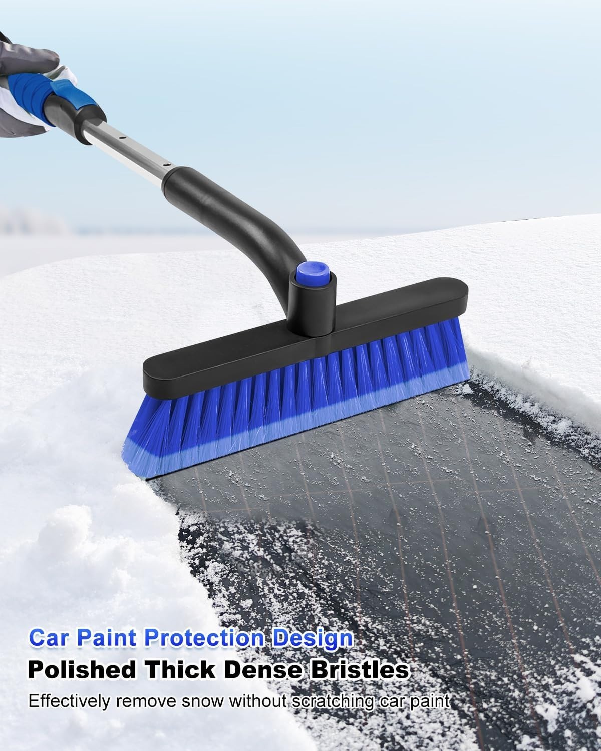 Lightweight Extendable 2-in-1 Snow Brush & Ice Scraper – 33 Inch with Soft Grip