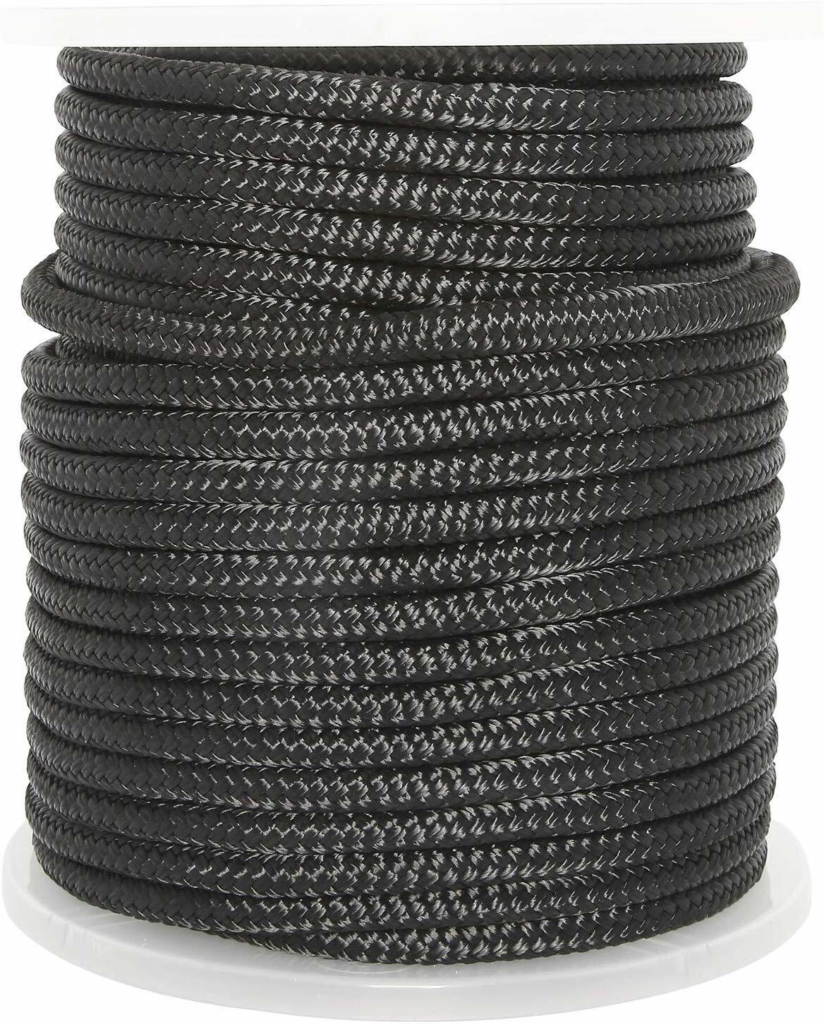 NovelBee 5/8 In X 200 Ft Double Braid Nylon Anchor Line with Thimble and Chuck