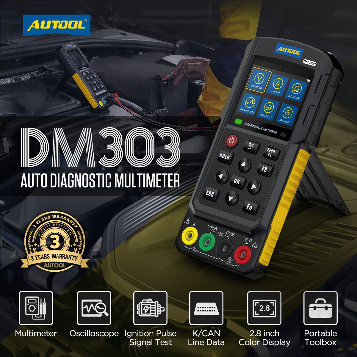 Car Diagnostic Multimeter AC DC Voltage Oscilloscope Relay Circuit Tester K/CAN
