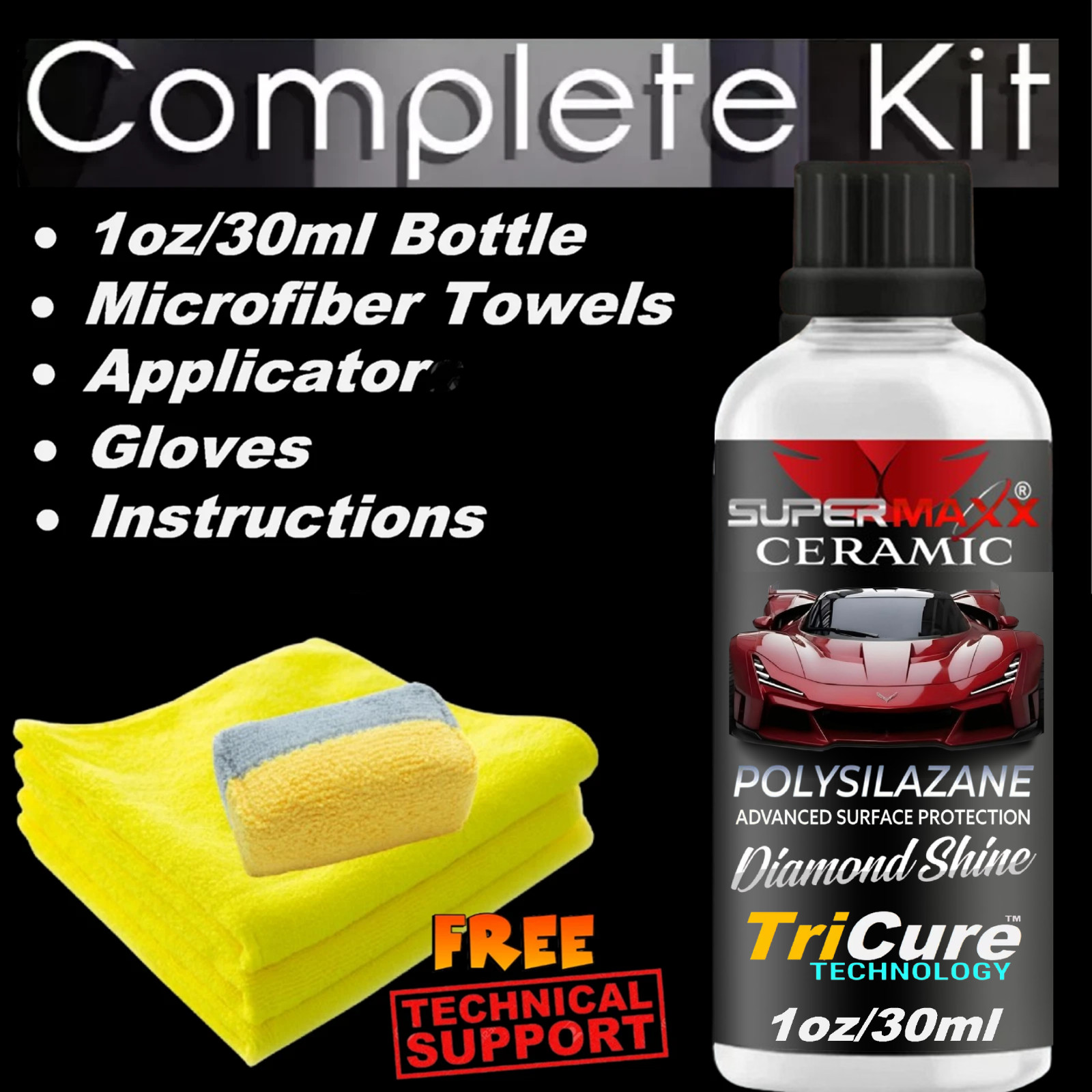 POLYSILAZANE CERAMIC CAR COATING 5 YEAR ADVANCED PAINT PROTECTION WET LOOK GLOSS