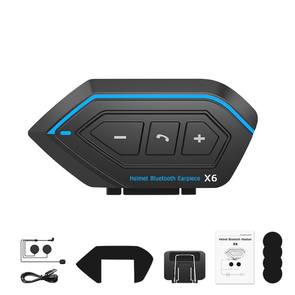Motorcycle Helmet Headset Wireless Bluetooth Headphone Speaker Hands-Free X6