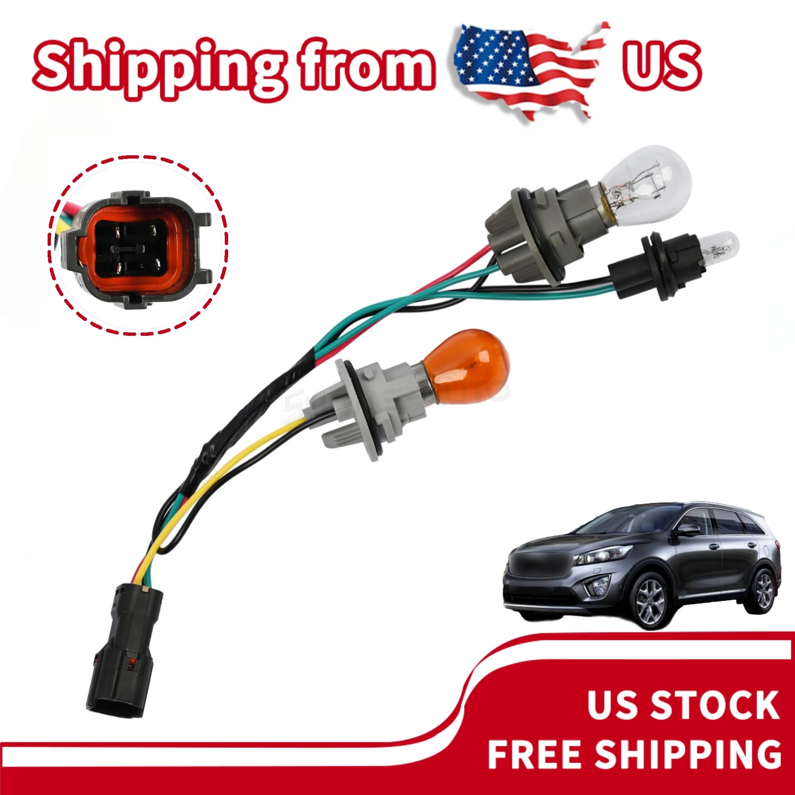 Socket & Wire Taillight Bulb Holder For 2016-2018 Kia Sorento 92480-C6000