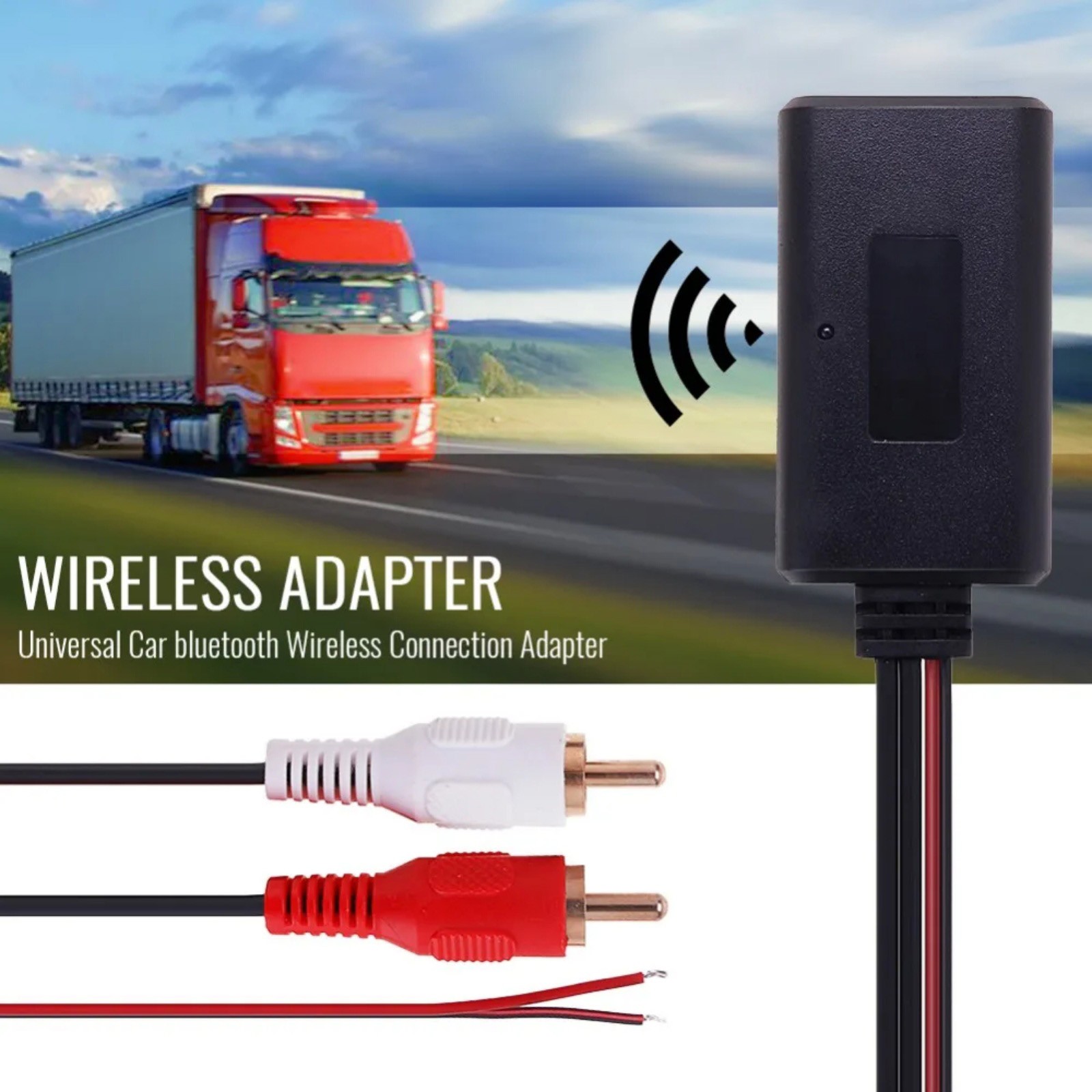 Wireless Bluetooth 5.0 Car Receiver 2RCA AUX Adapter Module with 10M Range
