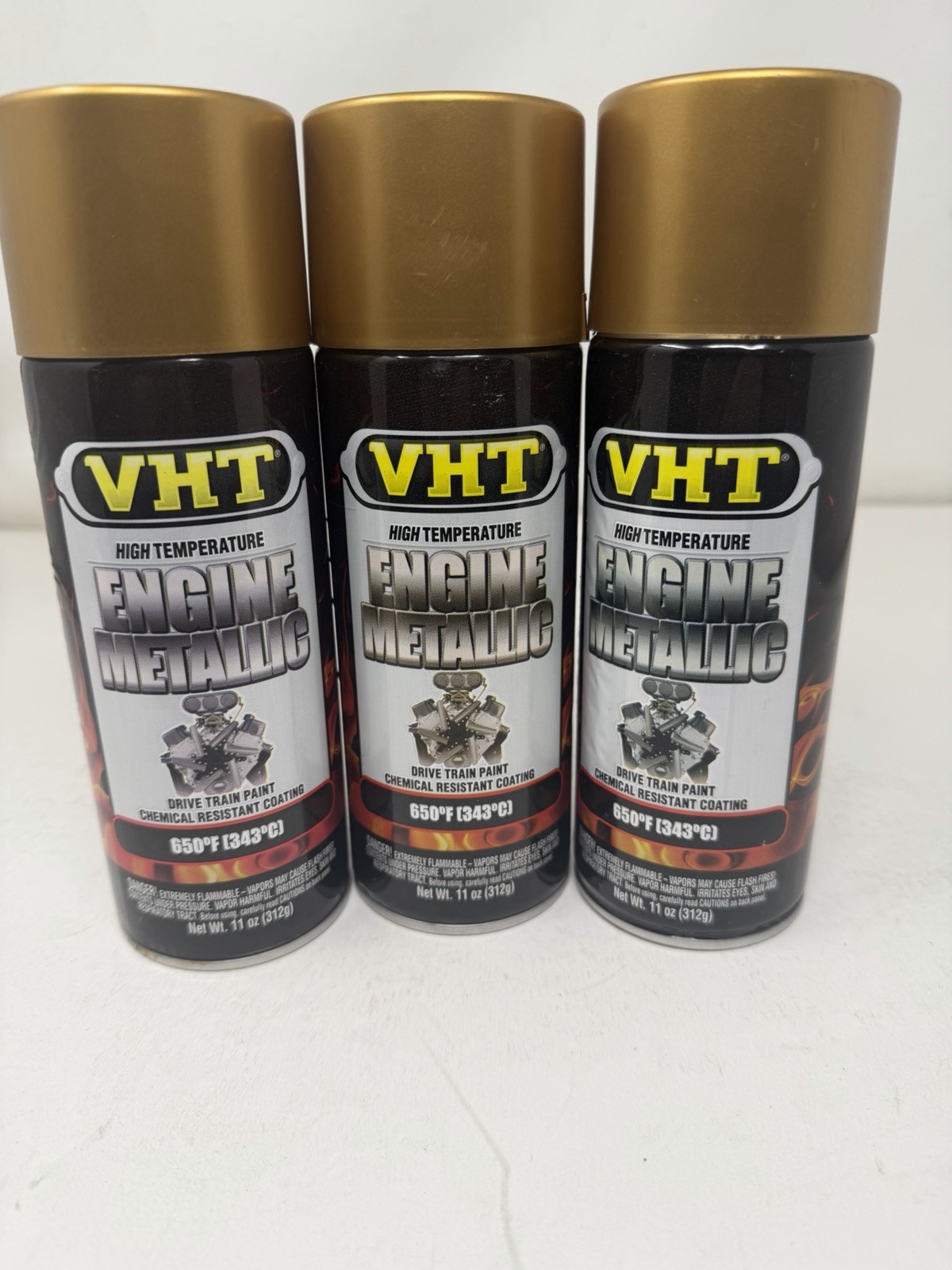 VHT SP404 Engine Metallic Gold Flake Paint Can – 11 oz. (3 pack )
