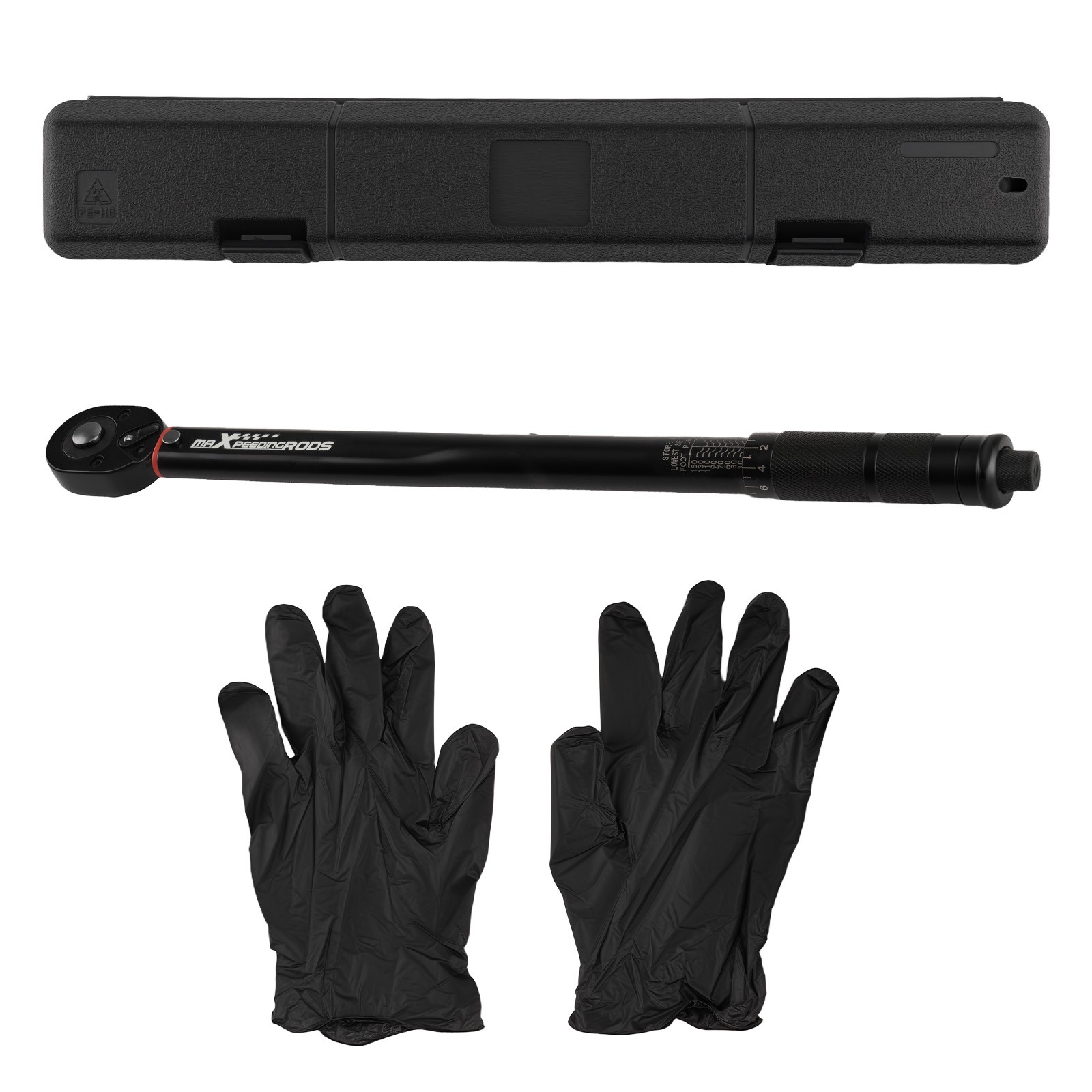 Click Type Torque Wrench 1/2 Drive 10-150 Ft-Lb Pre-calibrated with Storage Case