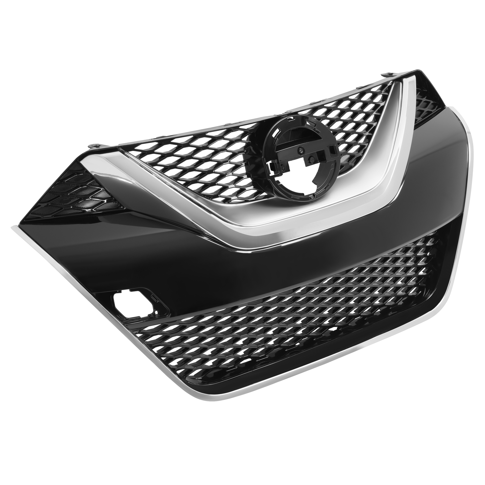 Front Upper Bumper Grille Black w/Chrome Trim Grill For Nissan Maxima 2016-2018