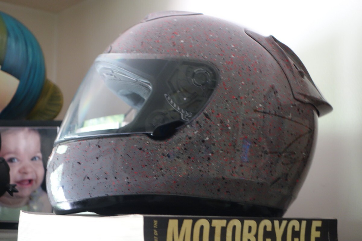 “Untitled” original painted motorcycle helmet by Futura