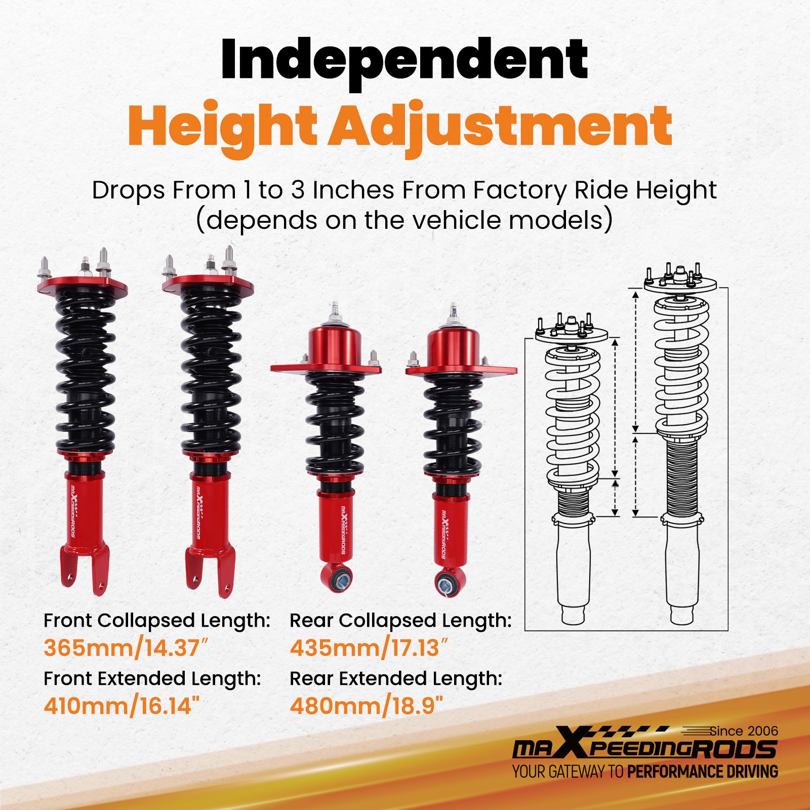MaXpeedingrods 24 Way Coilover Suspension Kit Fit Mazda Miata MX-5 NC 2006-2015