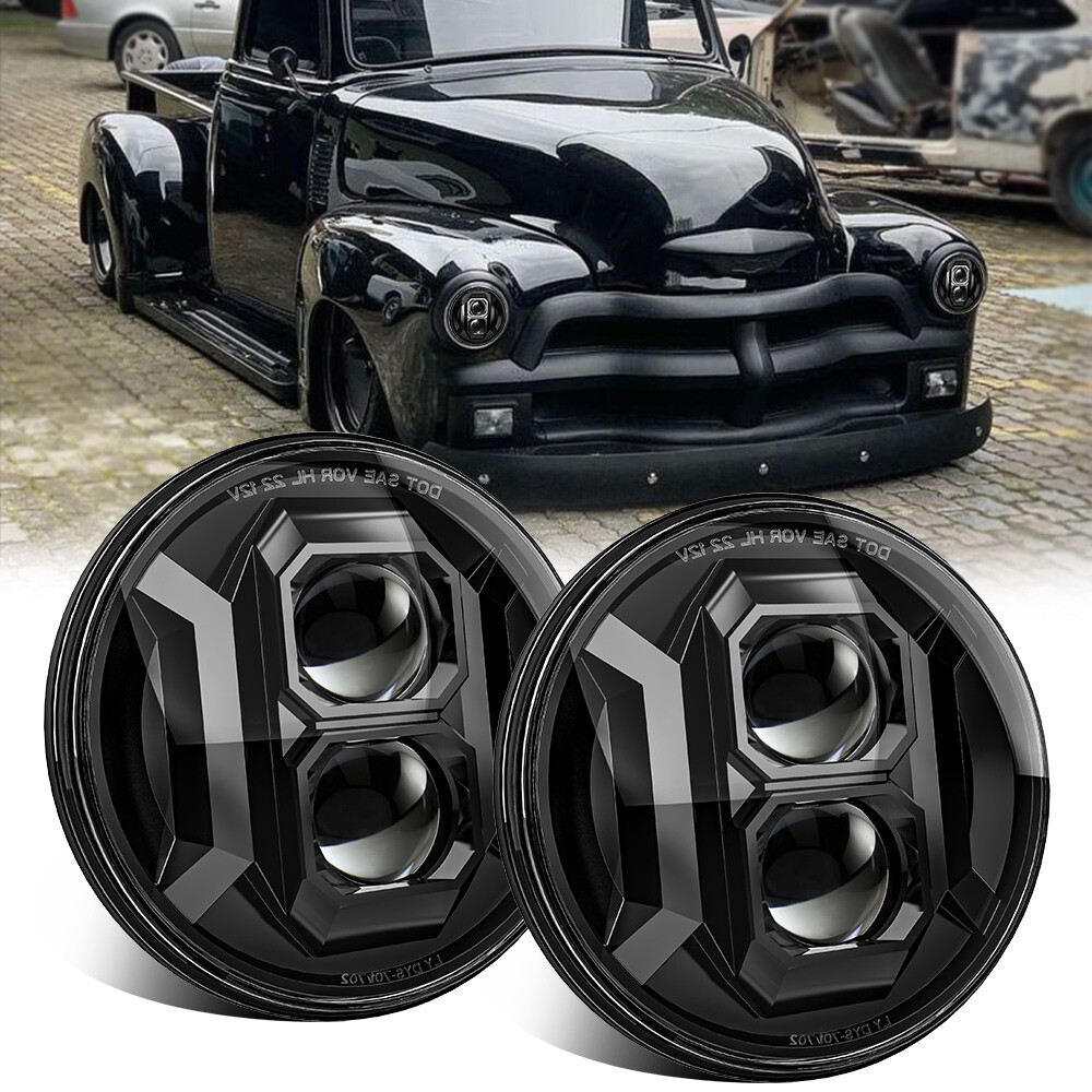 2x DOT 7″inch Round LED Headlights High&Low Beam For Chevy C10 C20 Pickup Truck