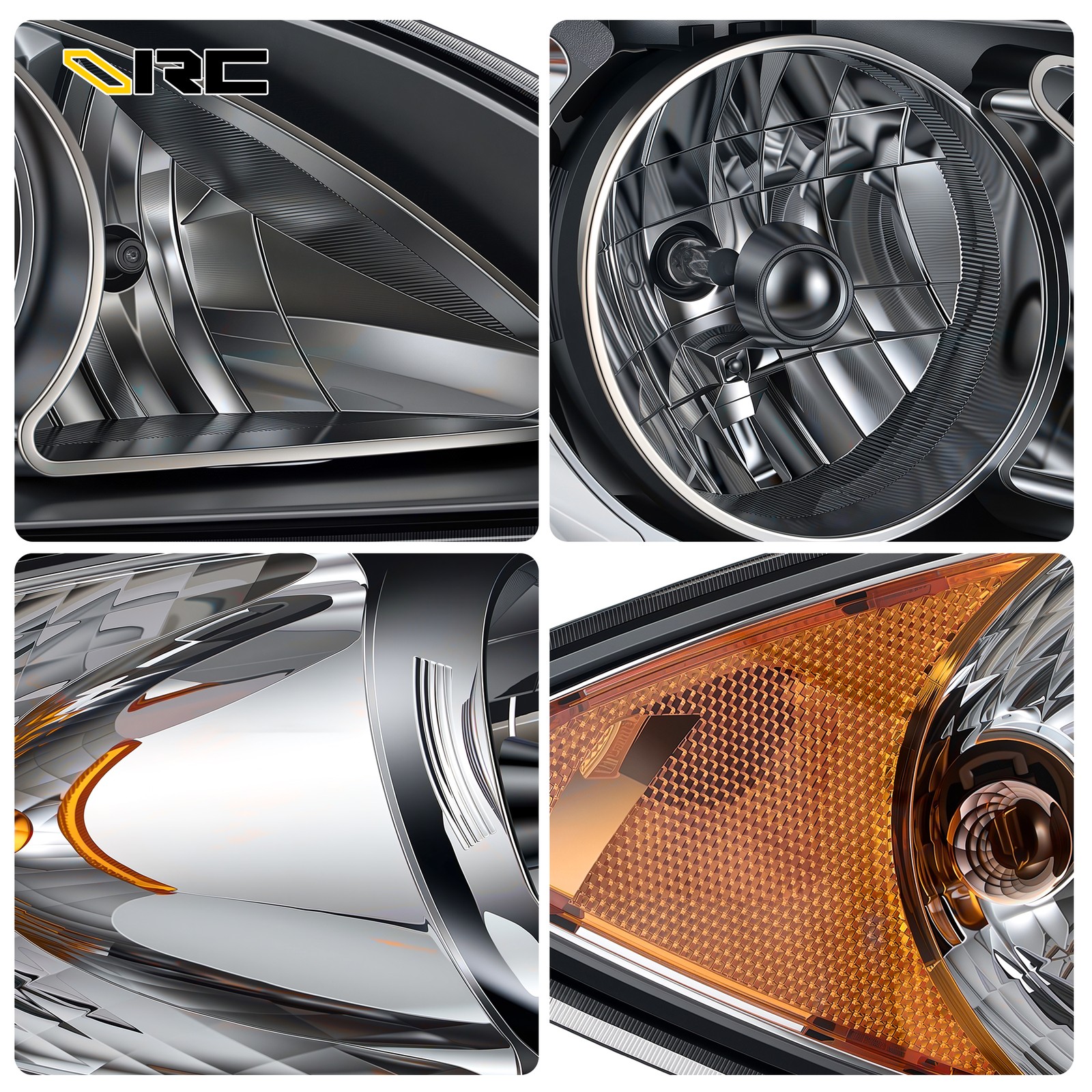 VRC Headlights For 2008-2016 International ProStar Chrome Headlamps Left Right