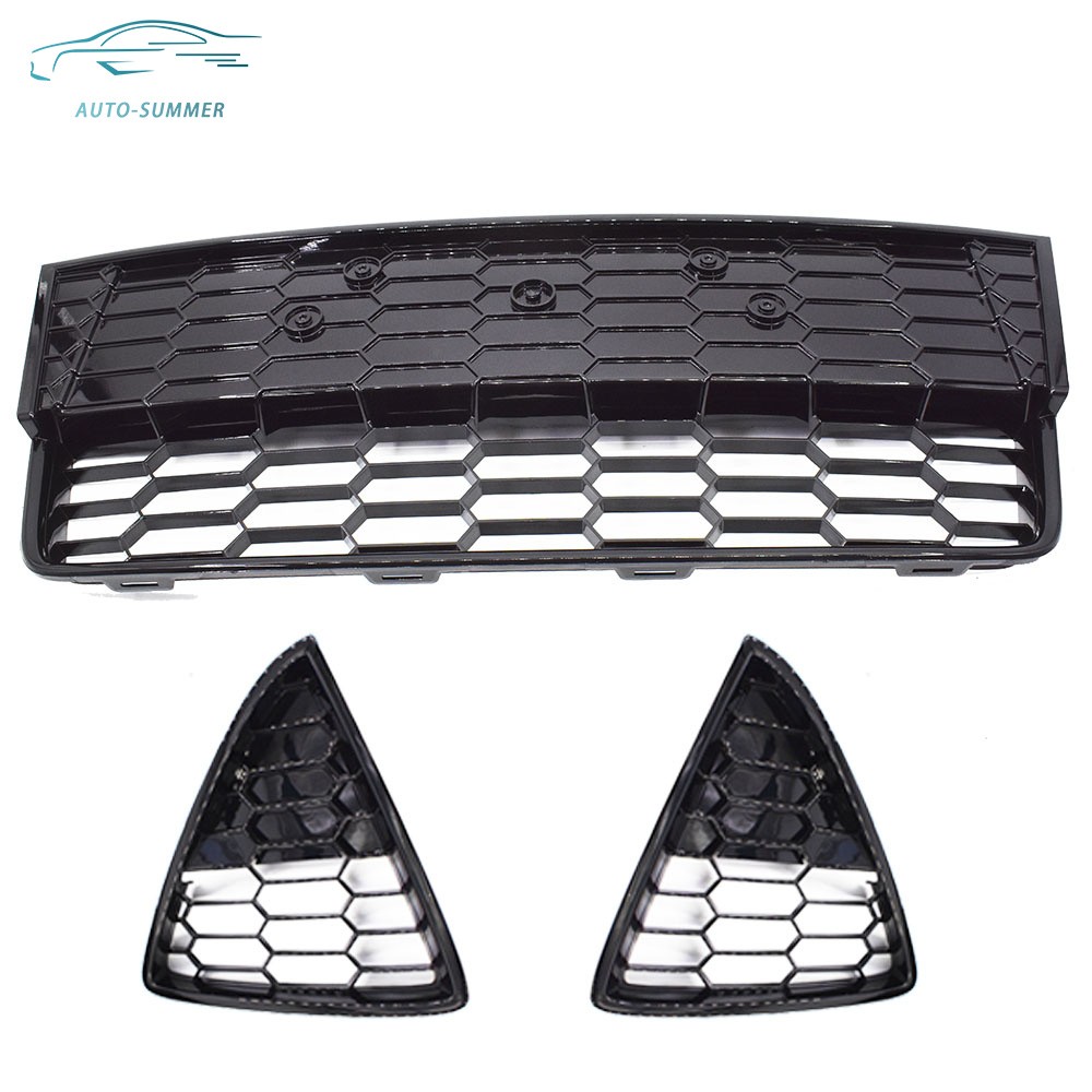 ABS Plastic Honeycomb Pattern Lower Grille Black 3-PCS For Focus S/SE 2012-2014