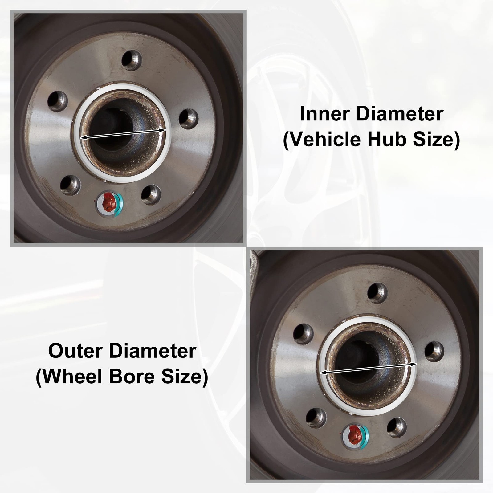 4 PCS Aluminum Alloy Car Hub Centric Rings 74.1mm OD To 65.1mm ID Wheel Spacer