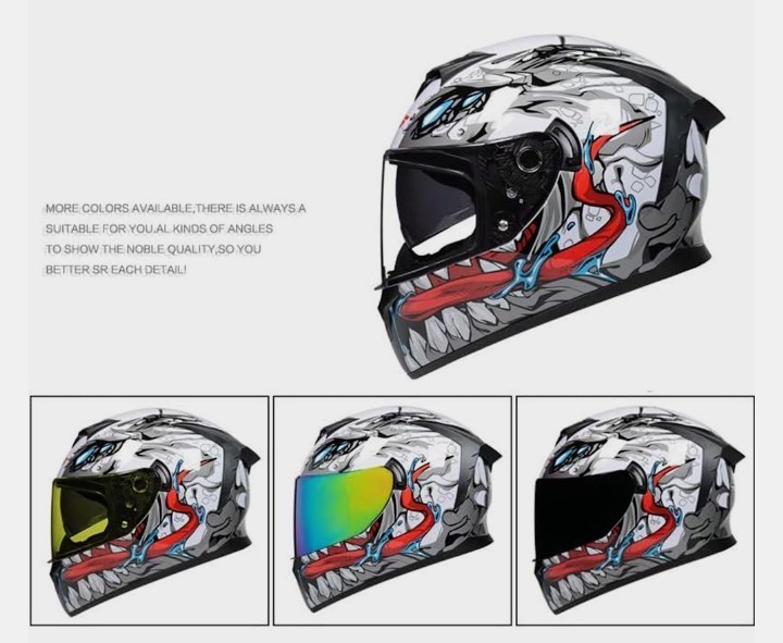 MotuoMr Unisex Adult Motorcycle Helmet DOT Approved Motorbike Black Mirror Sz L